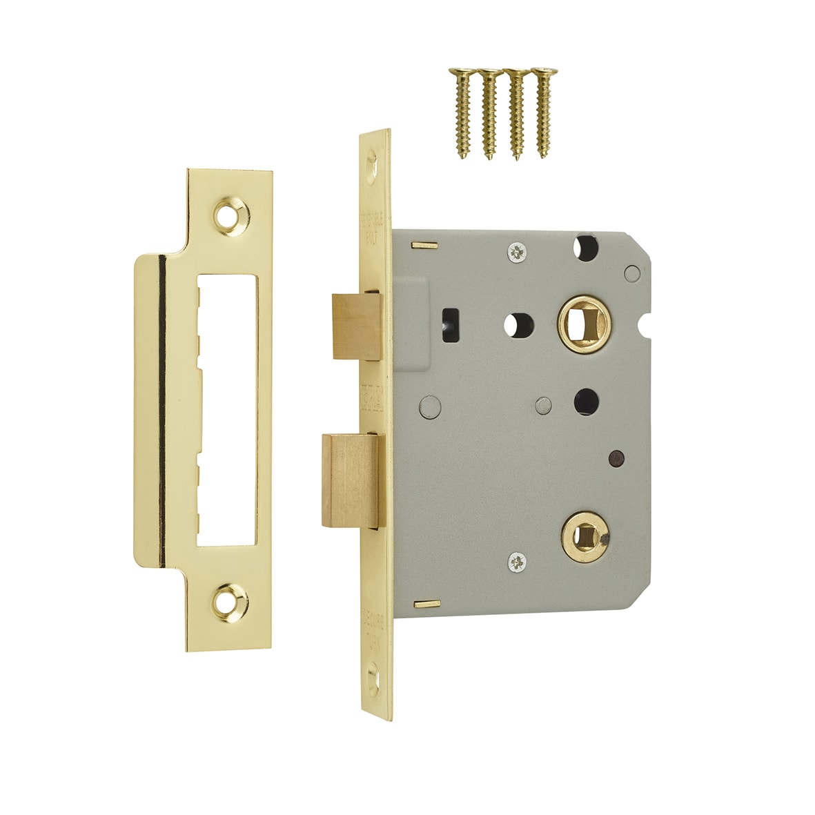 Bathroom Lock - 76mm Case - 56mm Backset - Polished Brass - view 4
