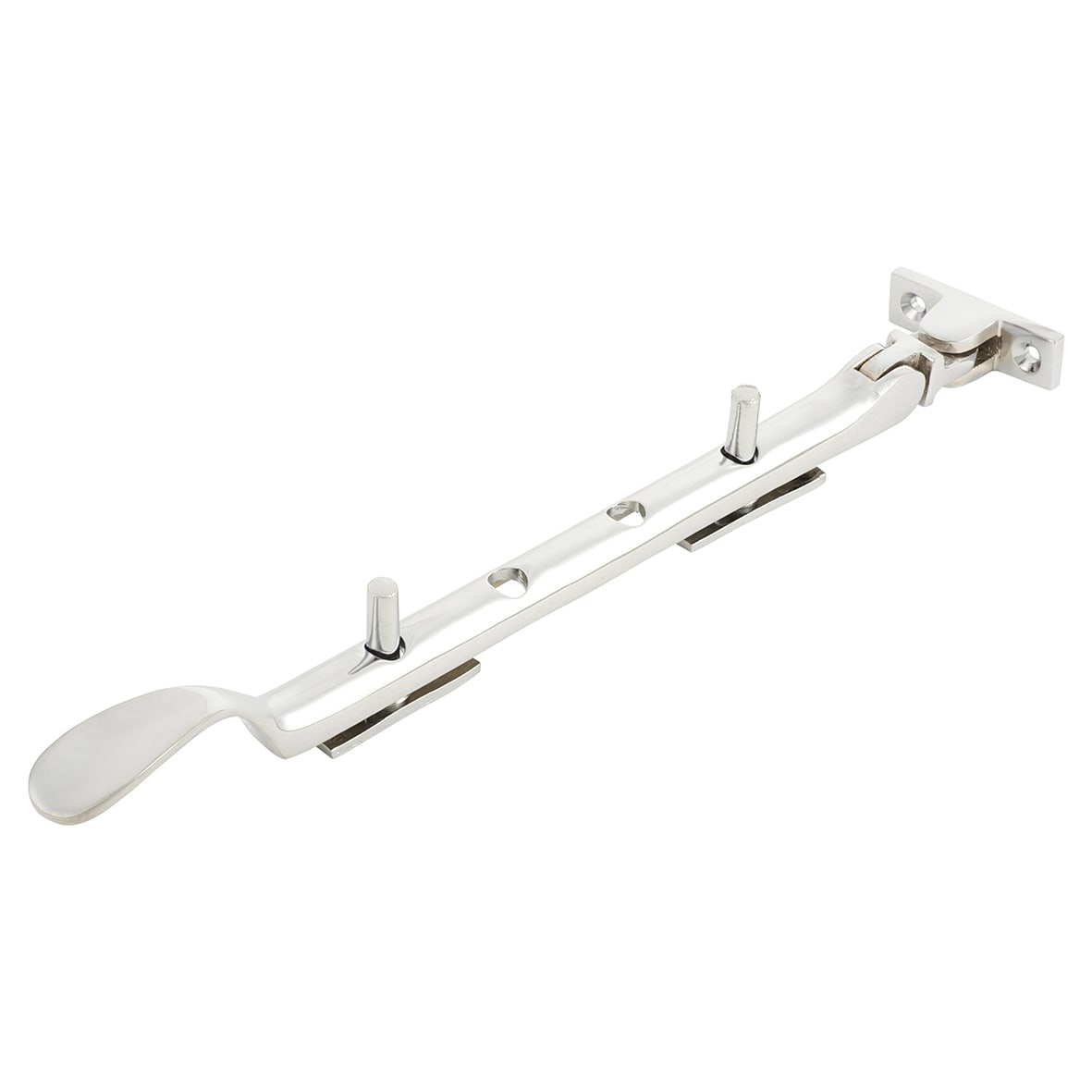 Cast Victorian Casement Window Stay - 10"/250mm Length - Polished Chrome - view 2
