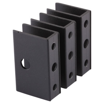 Pro Toilet Cubicle Wall Bracket - 12-13mm Panels - Black Textured - Pack of 3 - view 2