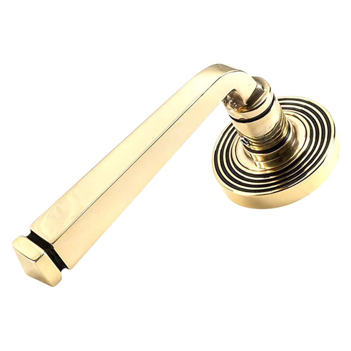 Aged Brass Door Handles on Round Beehive Rose - Avon Range - view 2