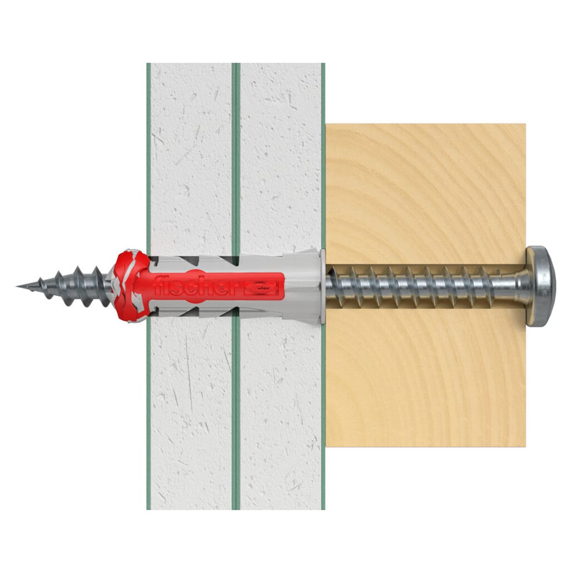 DuoPower Nylon Wall Plug with Screws - 6 x 30mm - Red & Grey - Pack of 50 - view 4