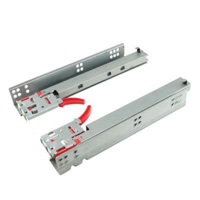 Base Mount Soft Close Drawer Runner - Full Extension - 350mm Length - 35kg - Zinc - 100 Pairs - view 2