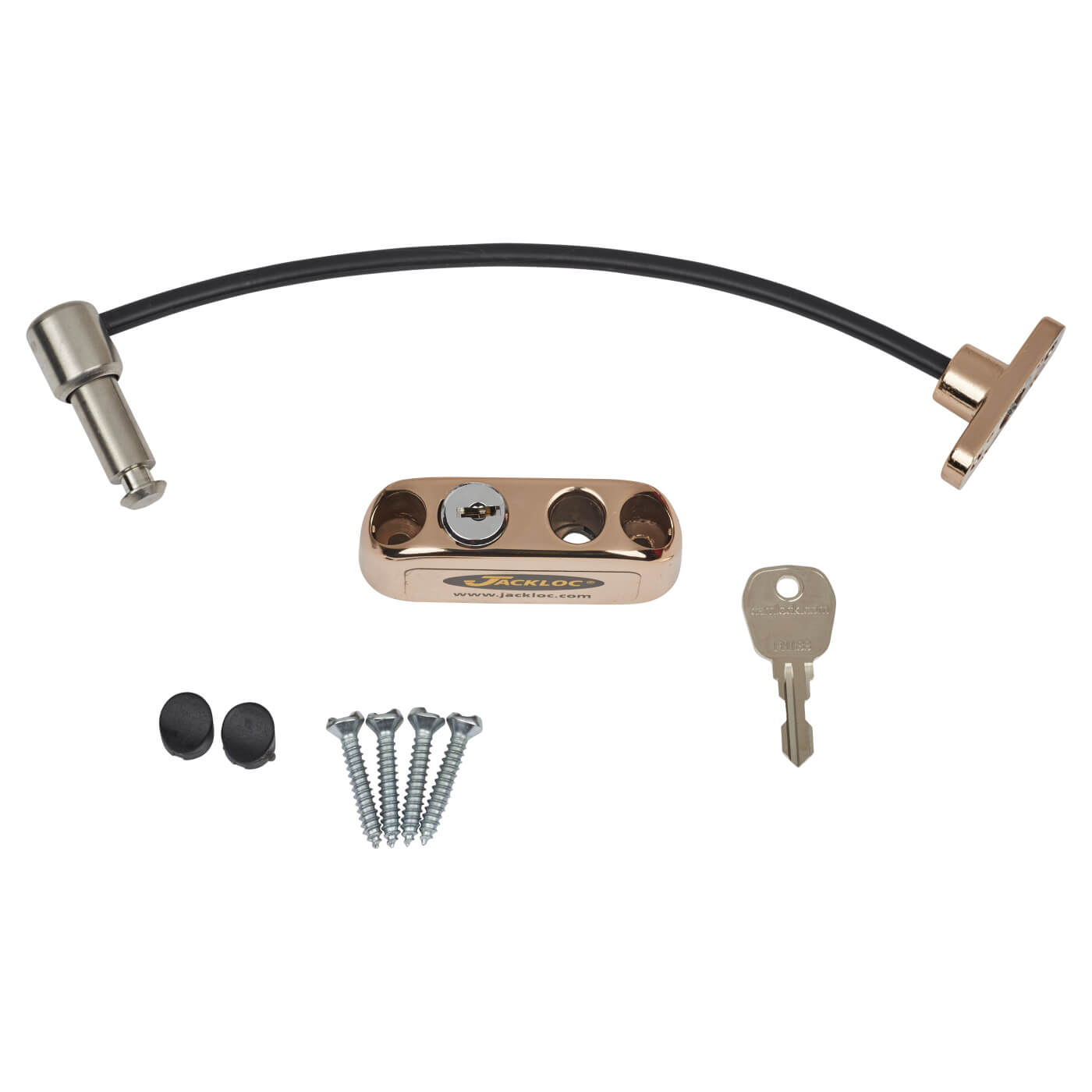 Pro-5 Key-Locking Cable Window Restrictor - Brass - view 3