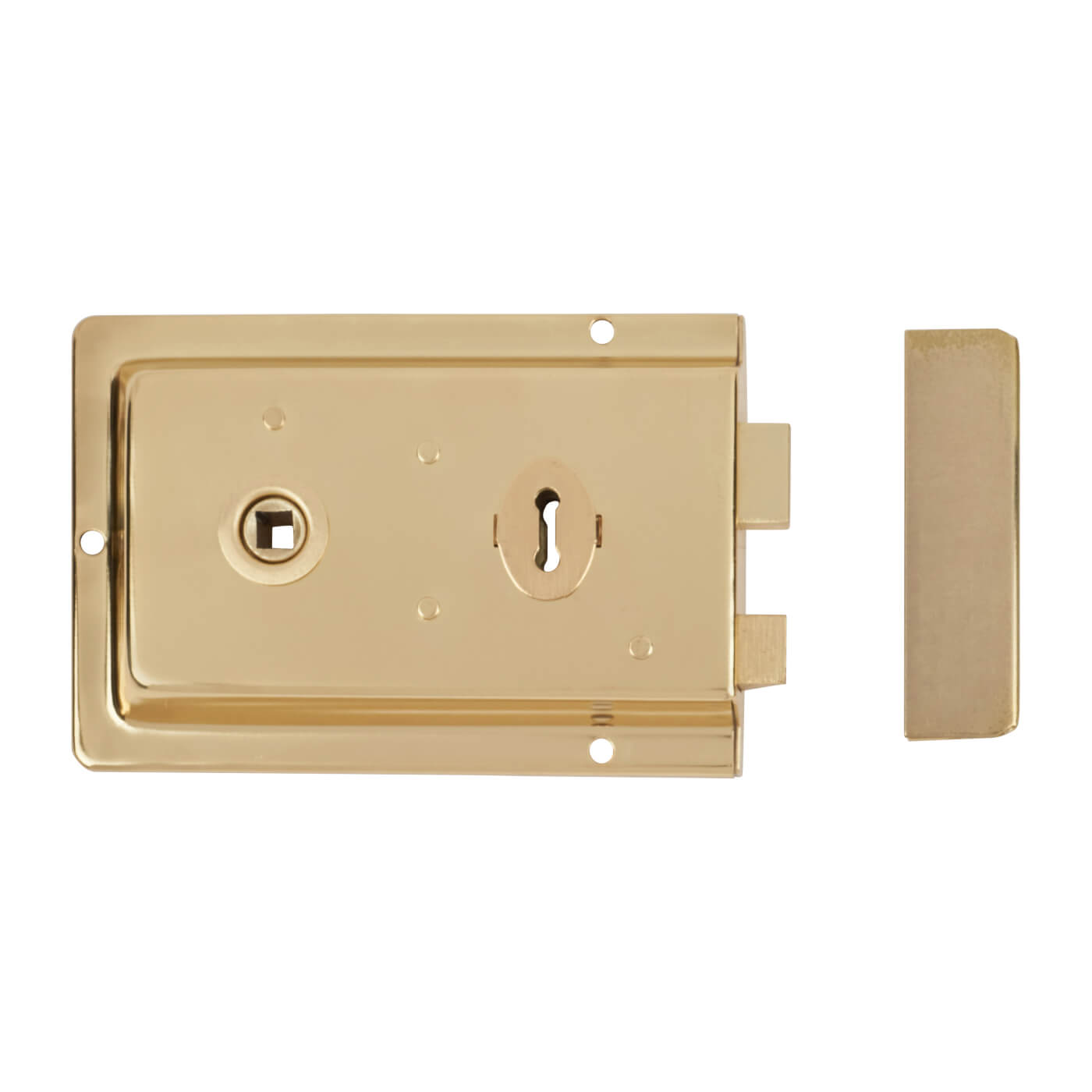 Flanged Rim Sashlock - 155 x 105mm - Brass - view 3