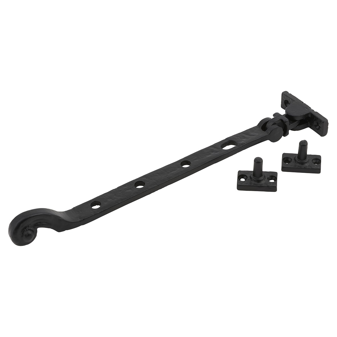 Tudor Casement Window Stay - 10"/250mm Length - Antique Black Iron - view 2