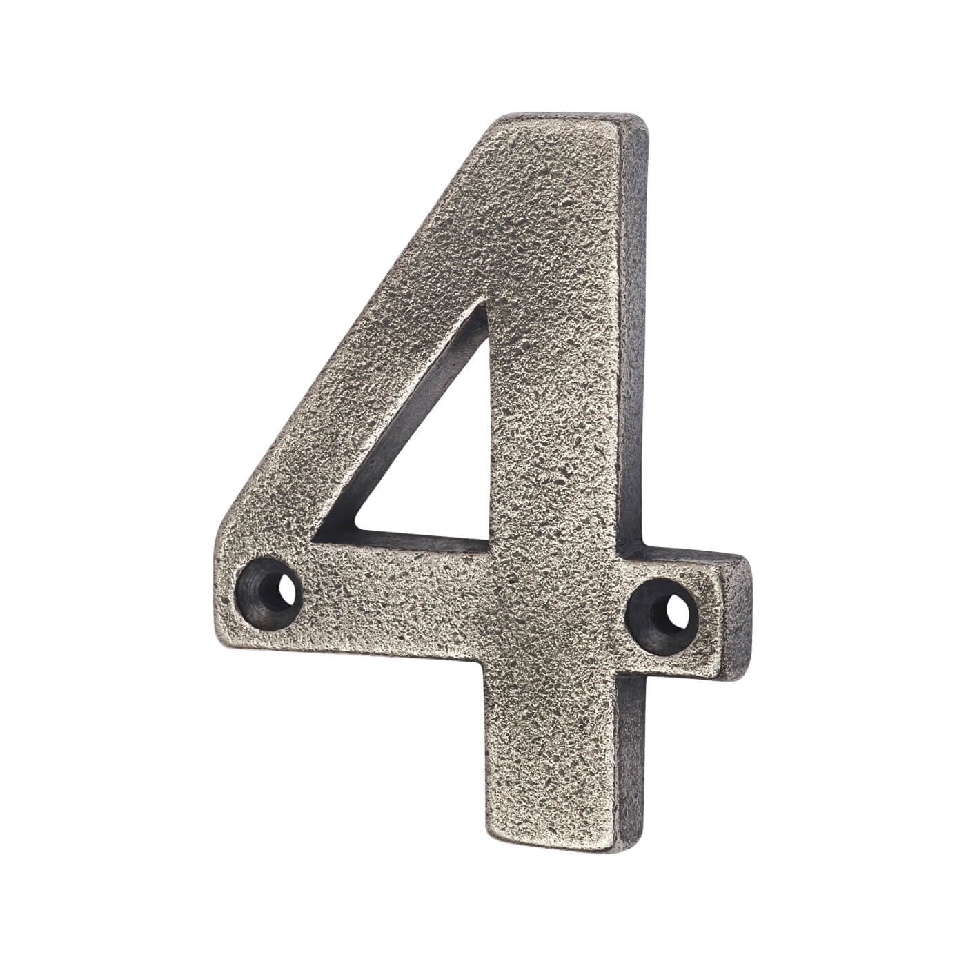 78mm Screw Fix Door Numeral - 4 - Pewter - view 2