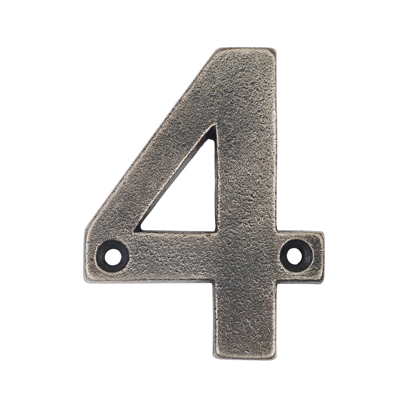 78mm Screw Fix Door Numeral - 4 - Pewter - view 3