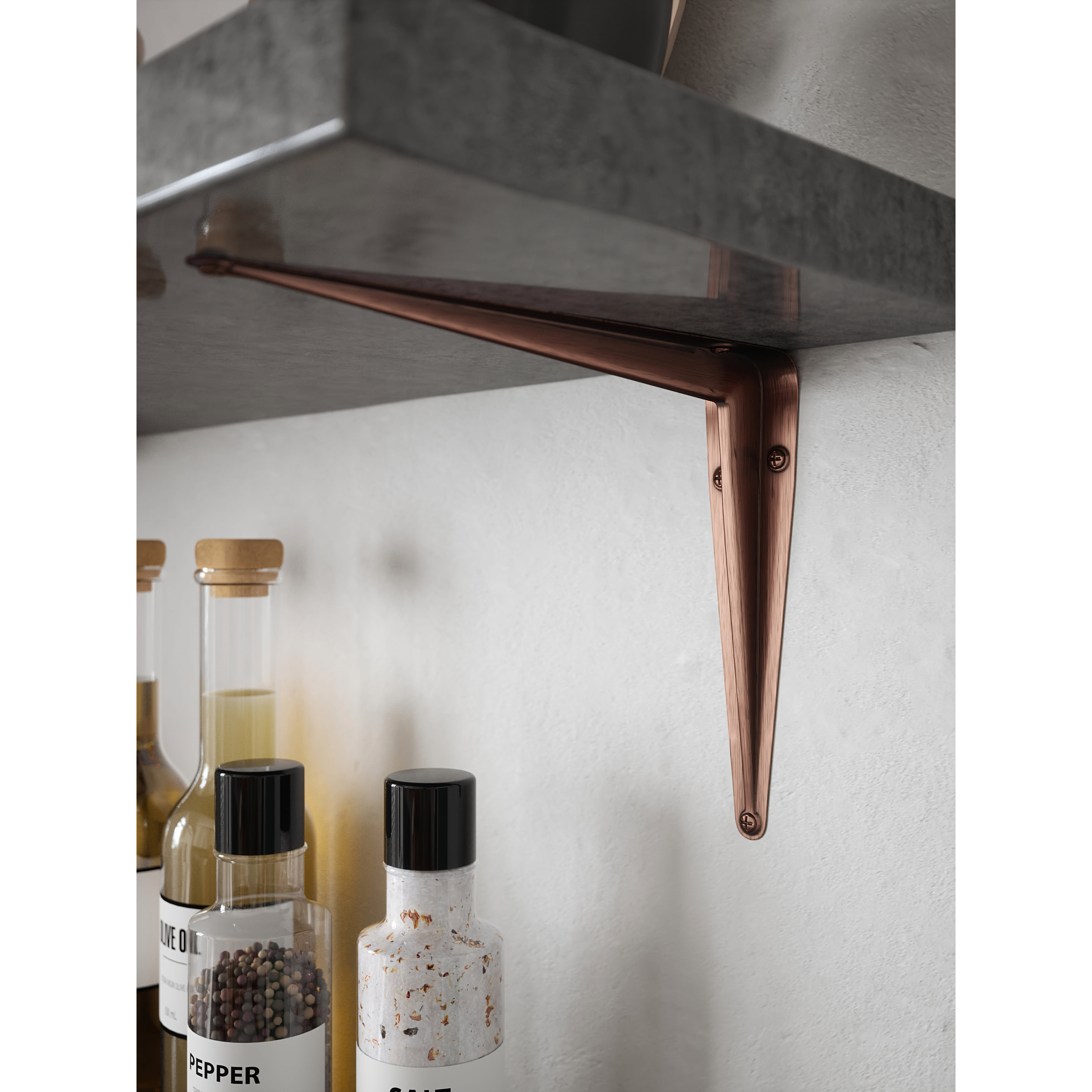 London Pattern Shelf Bracket - 125 x 100mm - Antique Copper - view 2