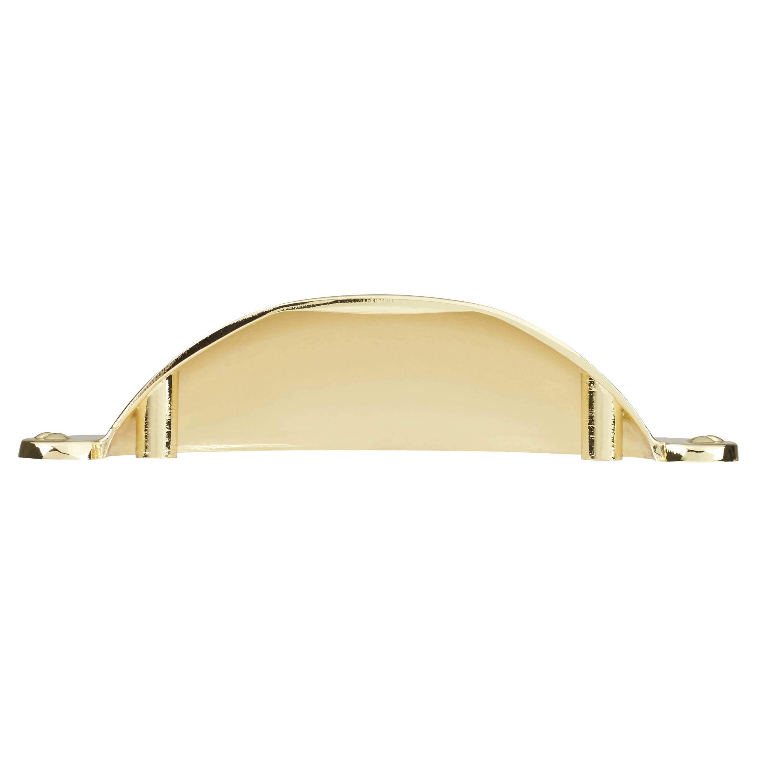 Chest Cabinet Cup Handle - 64mm Centres - Polished Brass - view 3