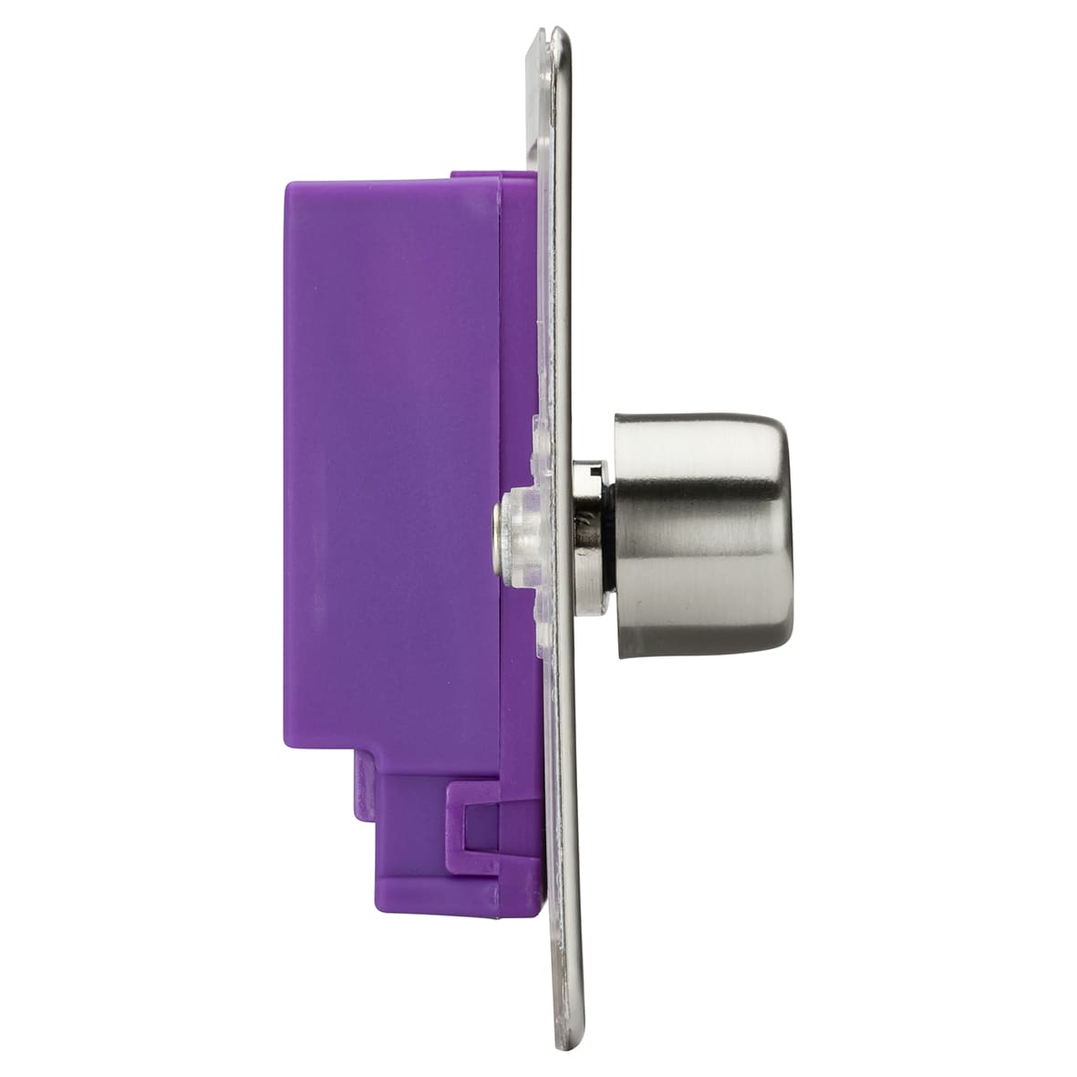 5-150W 3 Gang 2 Way Push On/Off Rotary Flat Intelligent LED Dimmer - Brushed Chrome - view 3