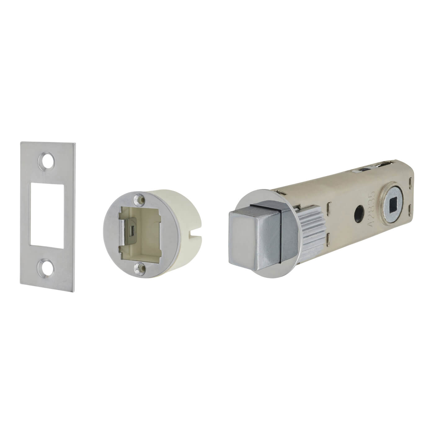FastLatch Tubular Push-Fit Bathroom Deadbolt - 73mm Case - 57mm Backset - Pol Chrome - view 2