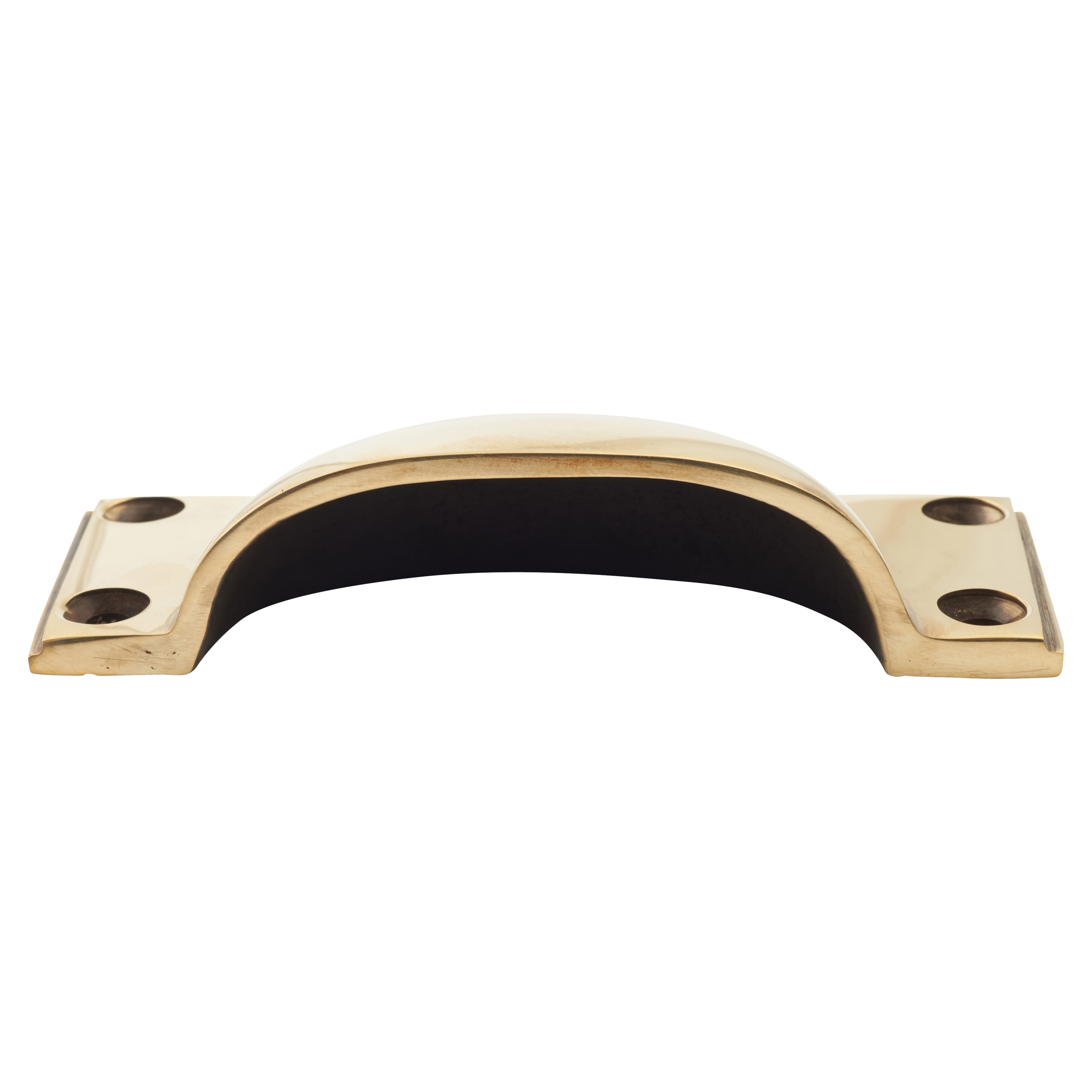 Art Deco Cabinet Cup Handle - 84mm Centres - Antique Brass - view 2