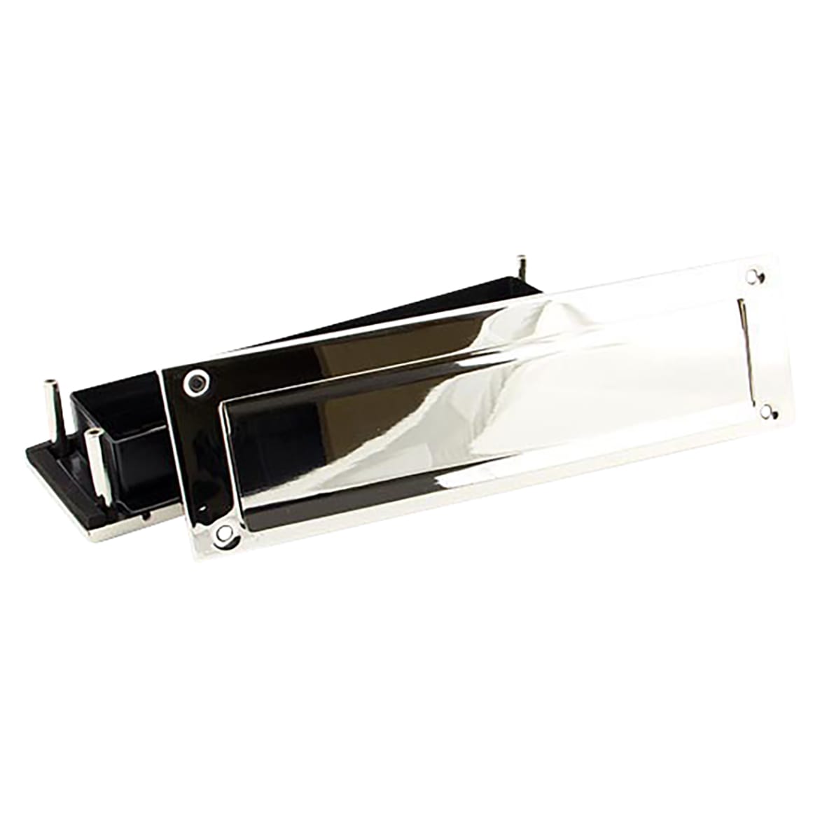 Traditional Letter Plate - 315 x 92mm - Door Thickness 42-72mm - Polished Nickel - view 2