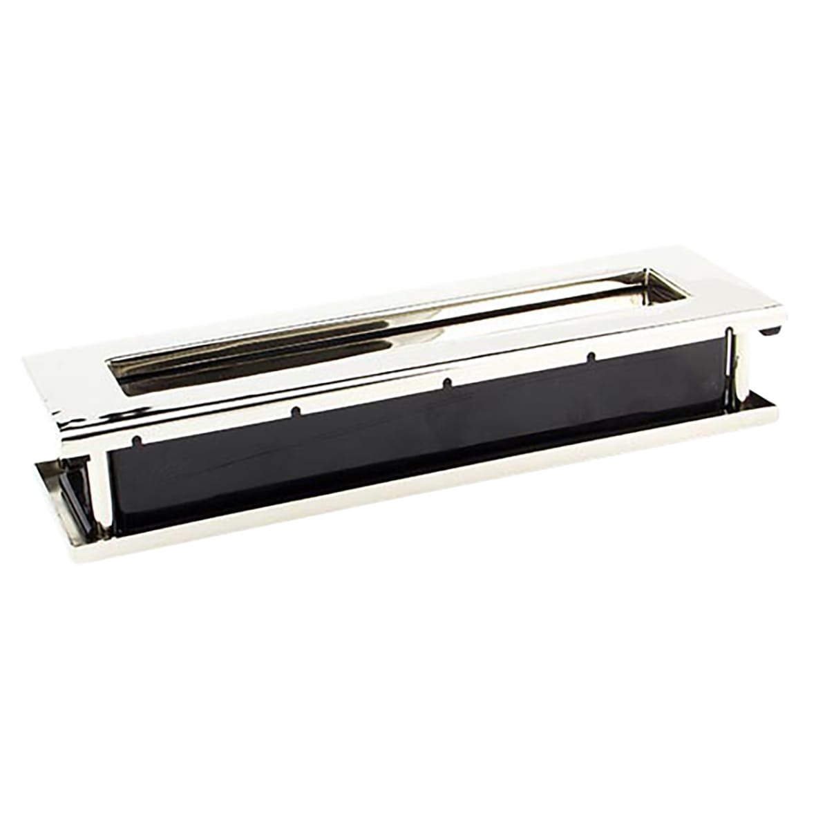 Traditional Letter Plate - 315 x 92mm - Door Thickness 42-72mm - Polished Nickel - view 3