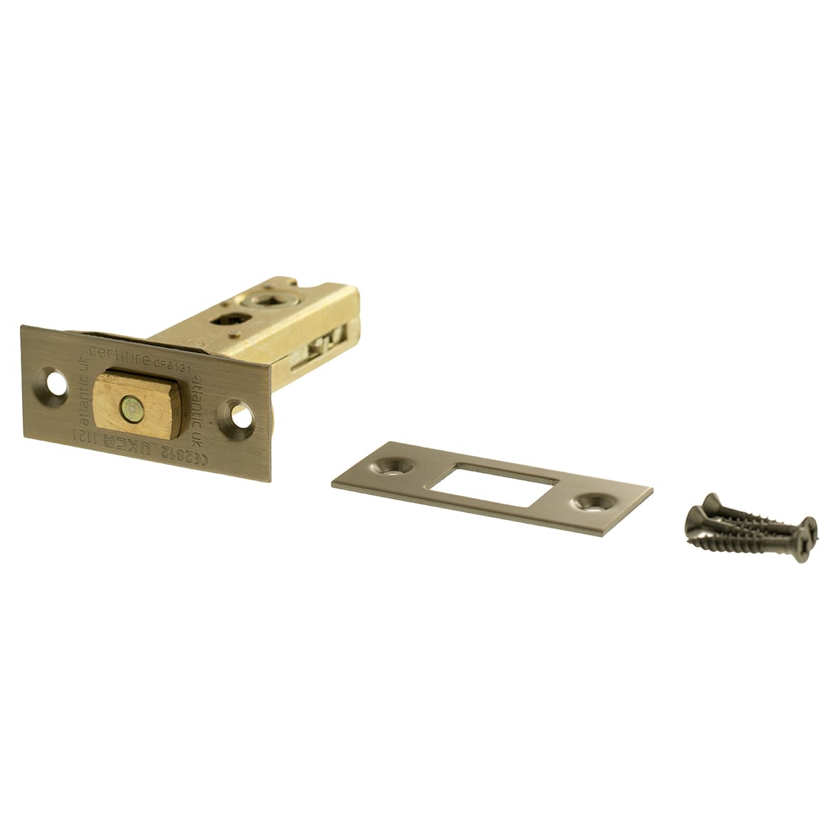 Fire-Rated Bolt Through Tubular Bathroom Deadbolt - 78mm Case - 57mm Backset - Square - Ant Brass - view 2