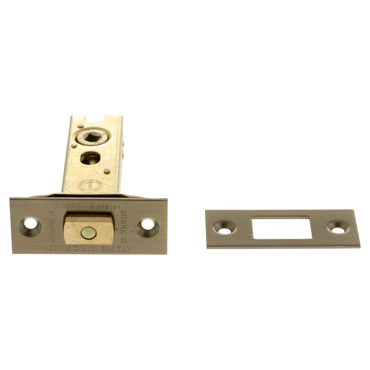 Fire-Rated Bolt Through Tubular Bathroom Deadbolt - 78mm Case - 57mm Backset - Square - Ant Brass - view 3