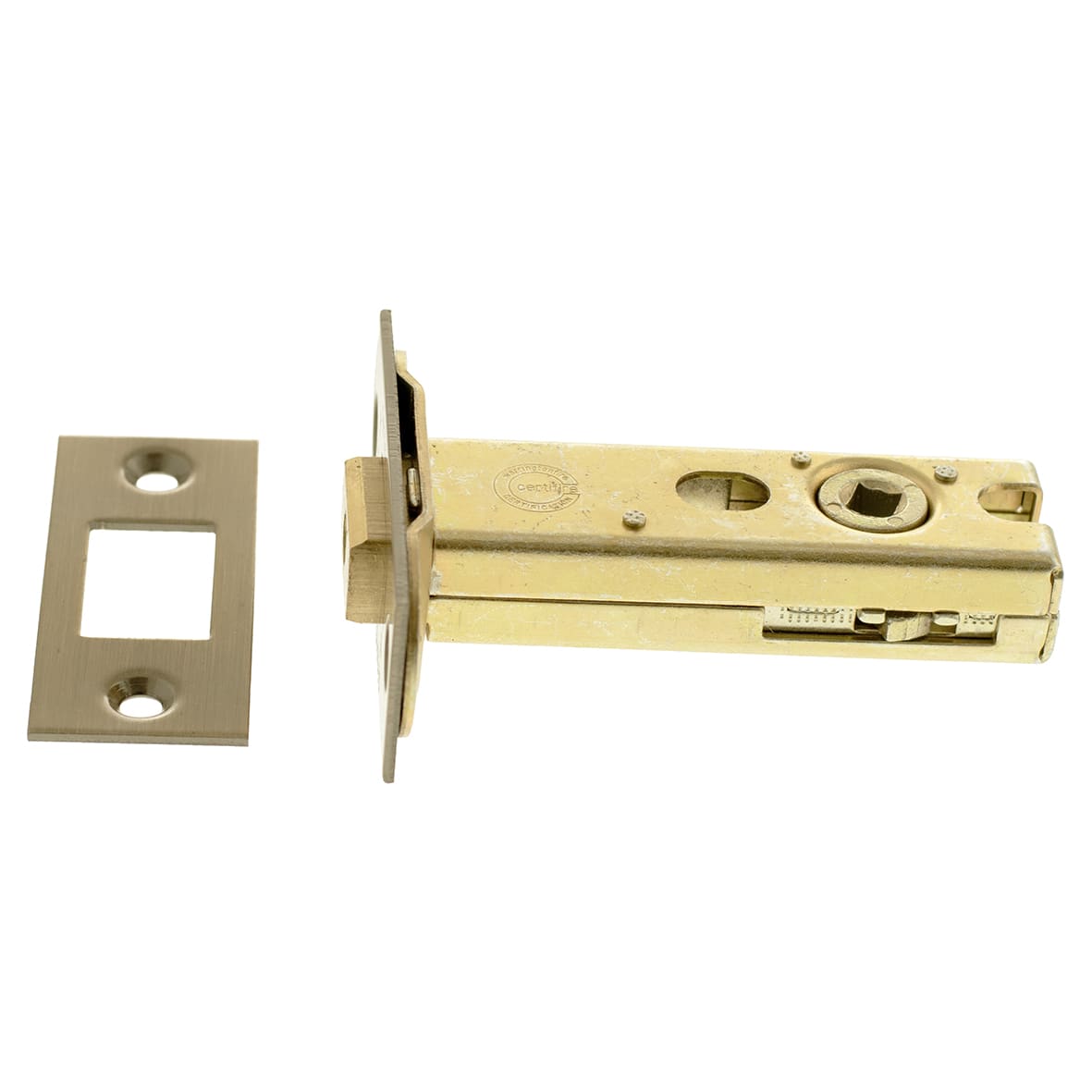 Fire-Rated Bolt Through Tubular Bathroom Deadbolt - 78mm Case - 57mm Backset - Square - Ant Brass - view 5