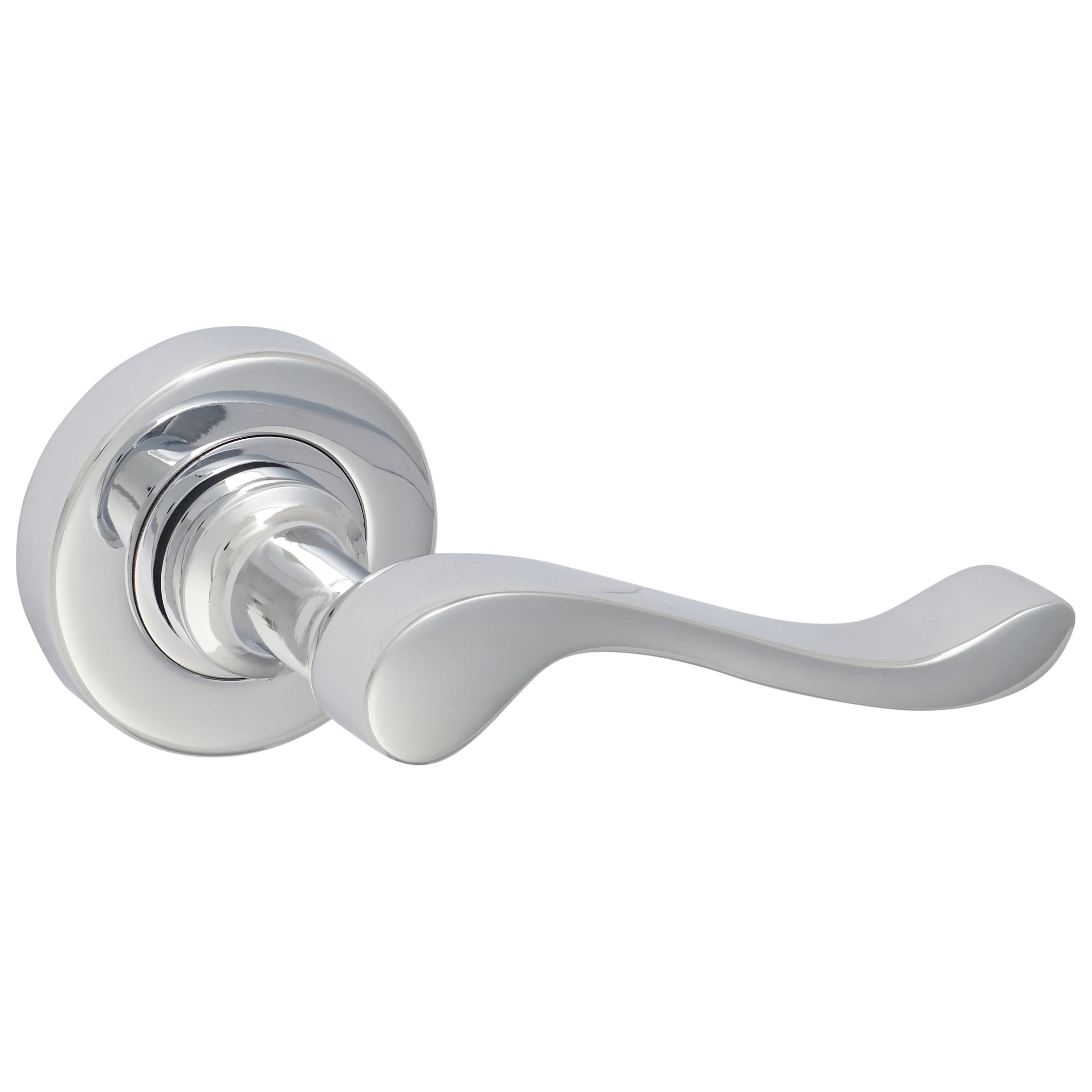 Marcus Polished Chrome Scroll Latch Door Handles on Rose Pack - Bedford Range - view 3