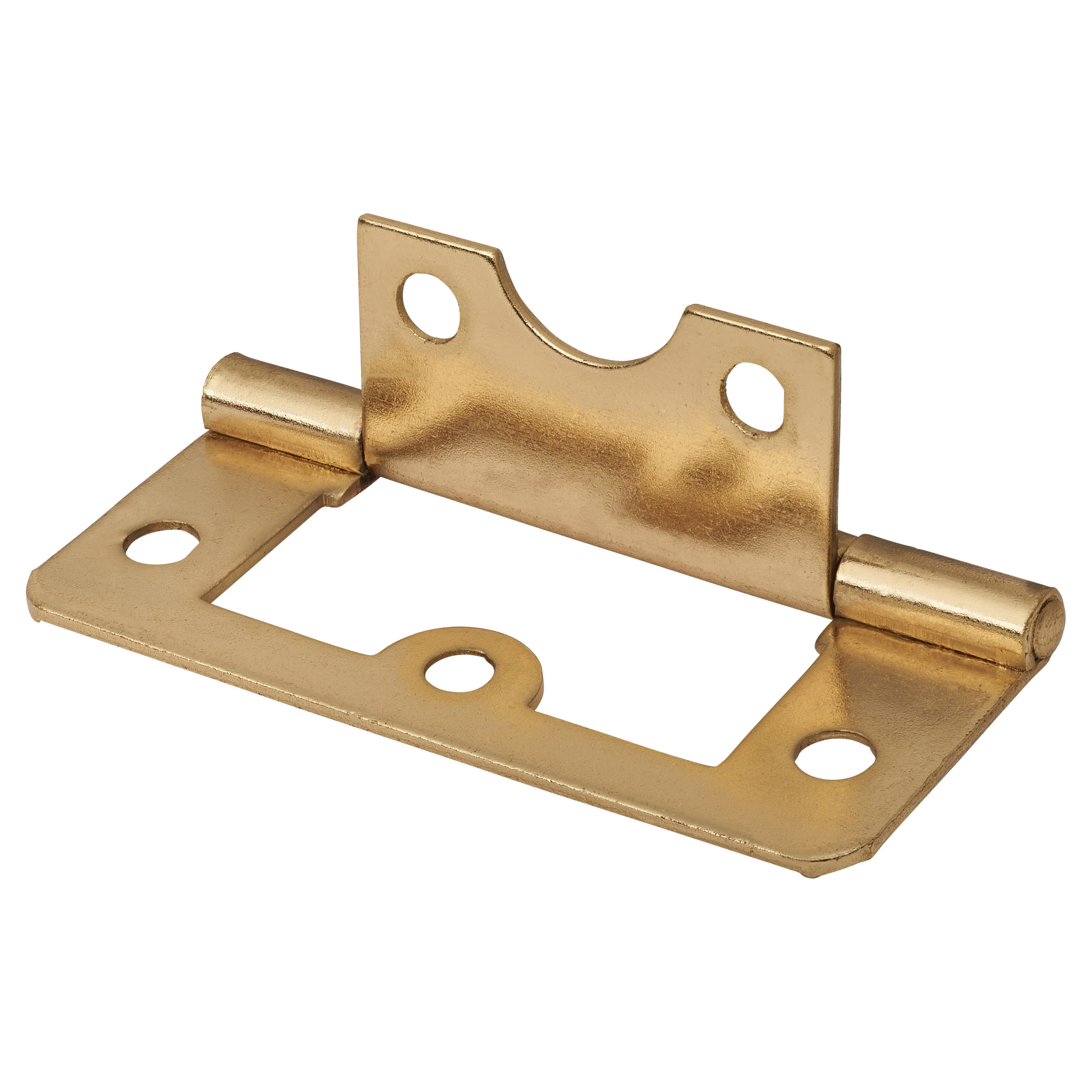 Flush Cabinet Hinge - 60 x 38 x 1mm - Polished Brass - Pack of 10 Pairs - view 3