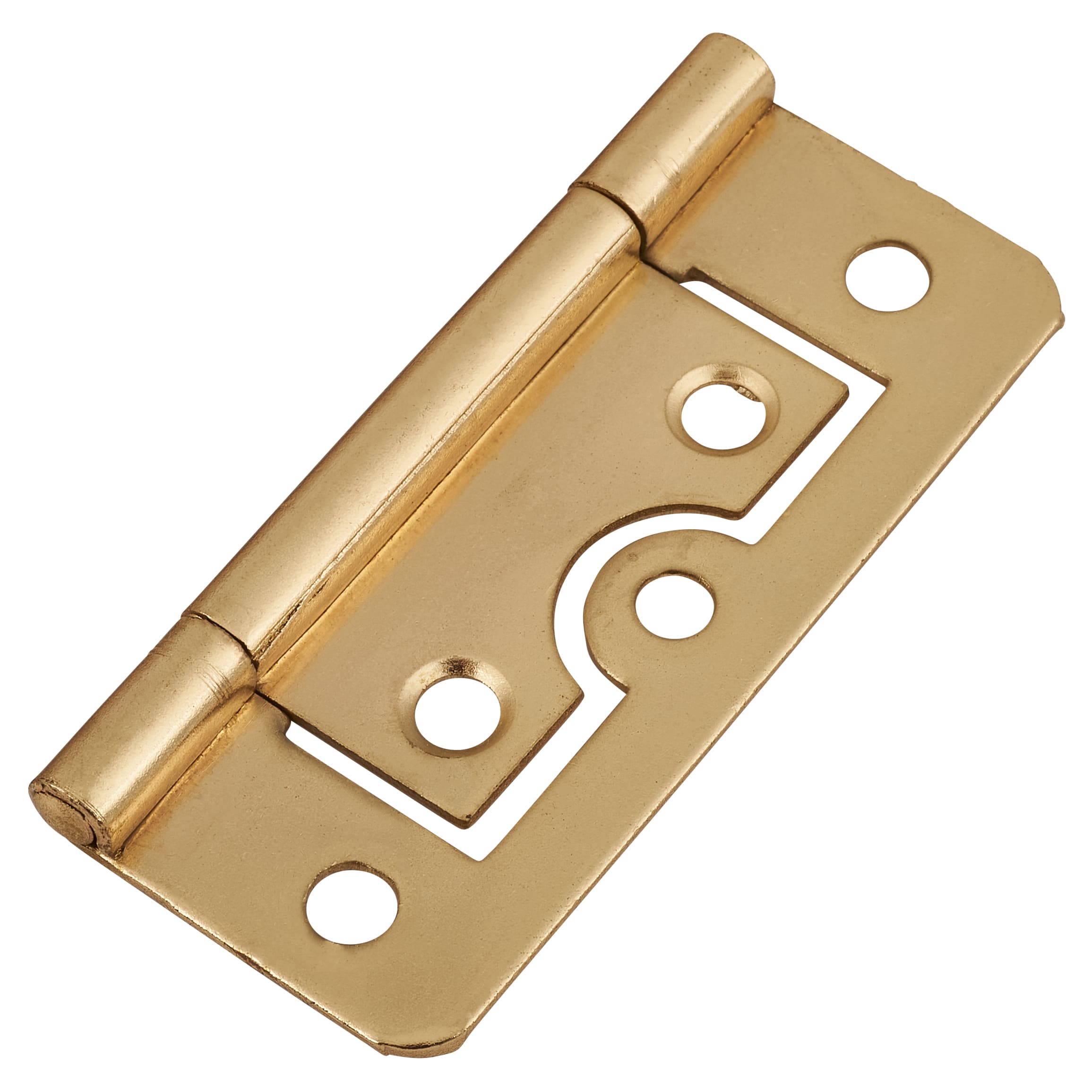 Flush Cabinet Hinge - 60 x 38 x 1mm - Polished Brass - Pack of 10 Pairs - view 4