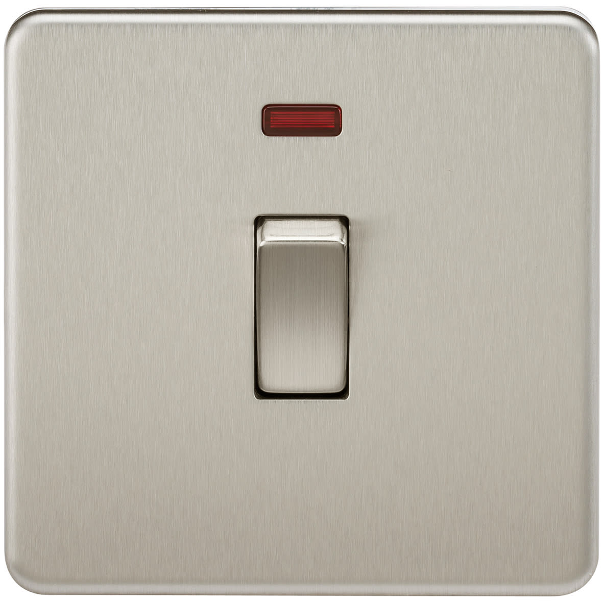 20A 1 Gang DP Screwless Flat Plate Appliance Switch with Neon - Brushed Chrome - view 3