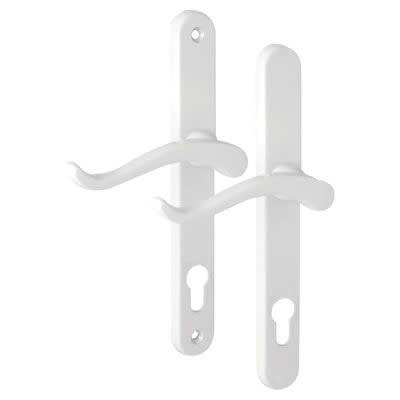 White uPVC Scroll Multipoint Door Handles - 92mm c/c - LH - Balmoral Range - view 2