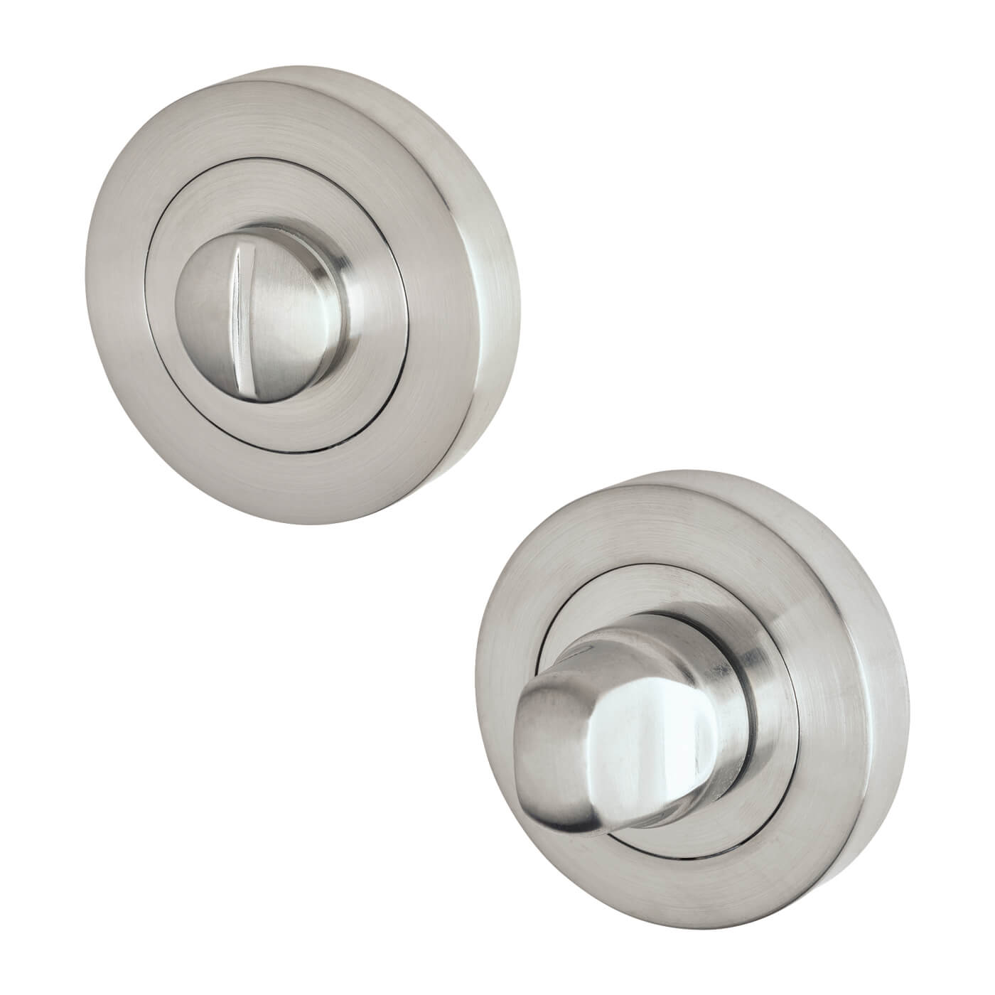 Bathroom Turn & Release - 52mm Diameter - Satin Chrome - view 2
