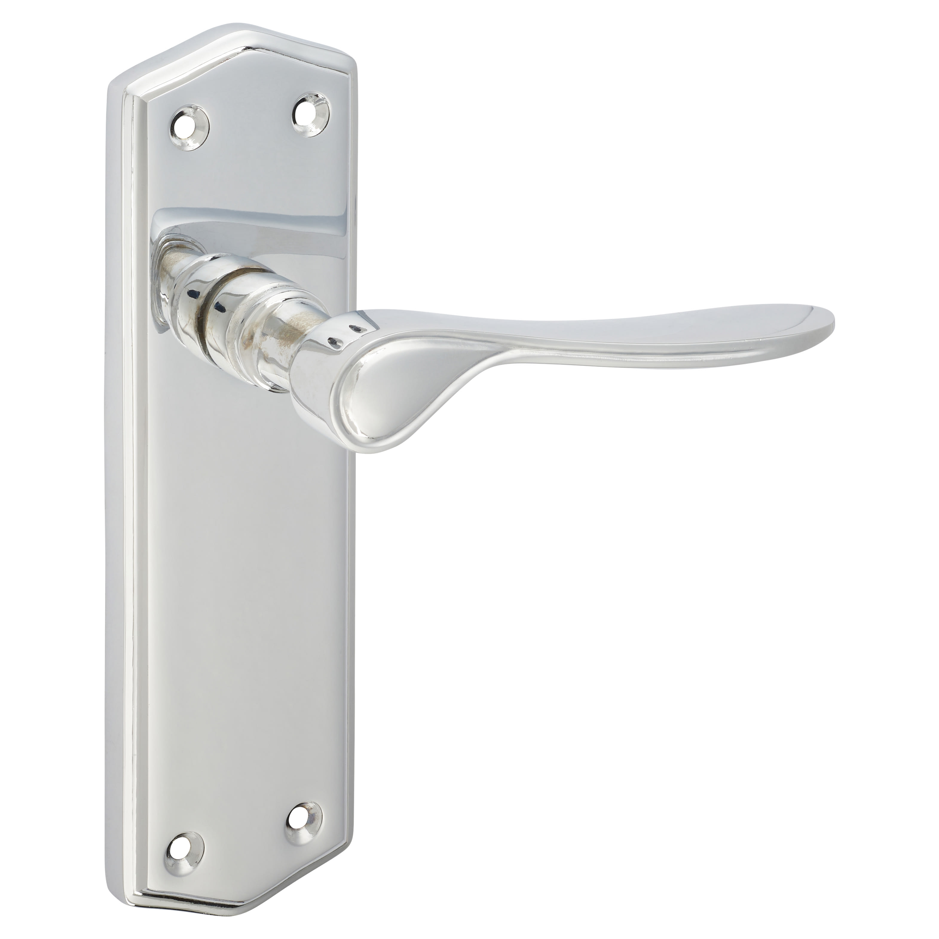 Polished Chrome Latch Door Handles Pack - Rome Range - view 3