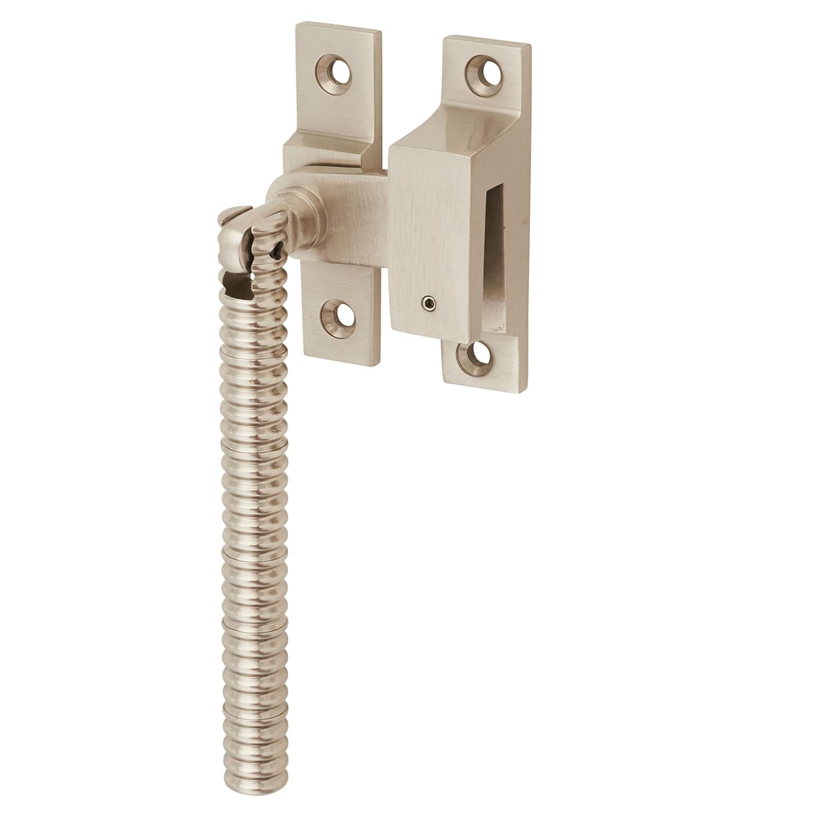 Iris Reeded Locking Mortice & Hook Plate Window Fastener - Reversible - Satin Nickel - view 2