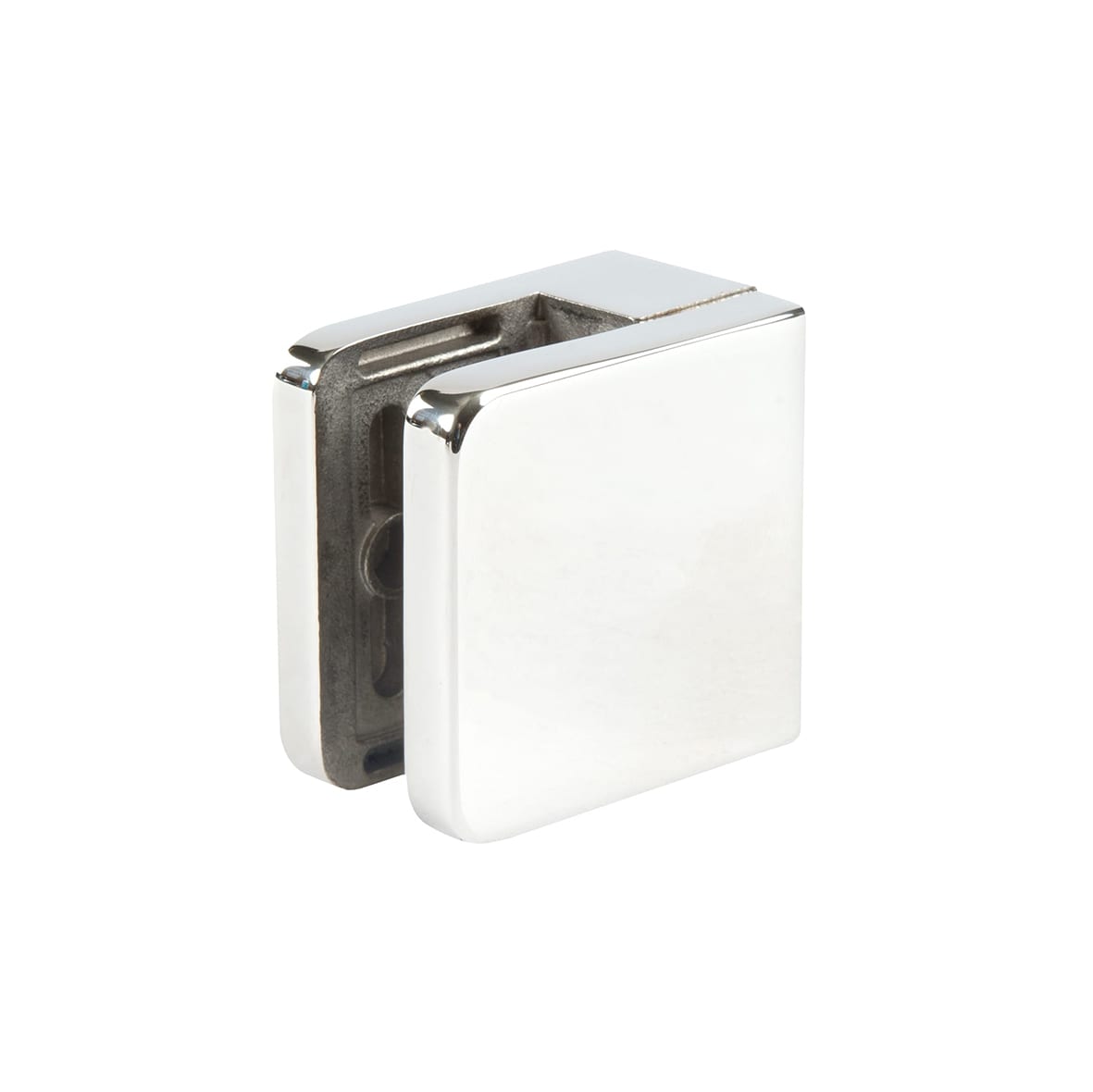 Square Balustrade Clamps & Inserts - 10mm Glass - 45mm x 45mm - 316 Pol Stainless - Pack of 4 - view 2