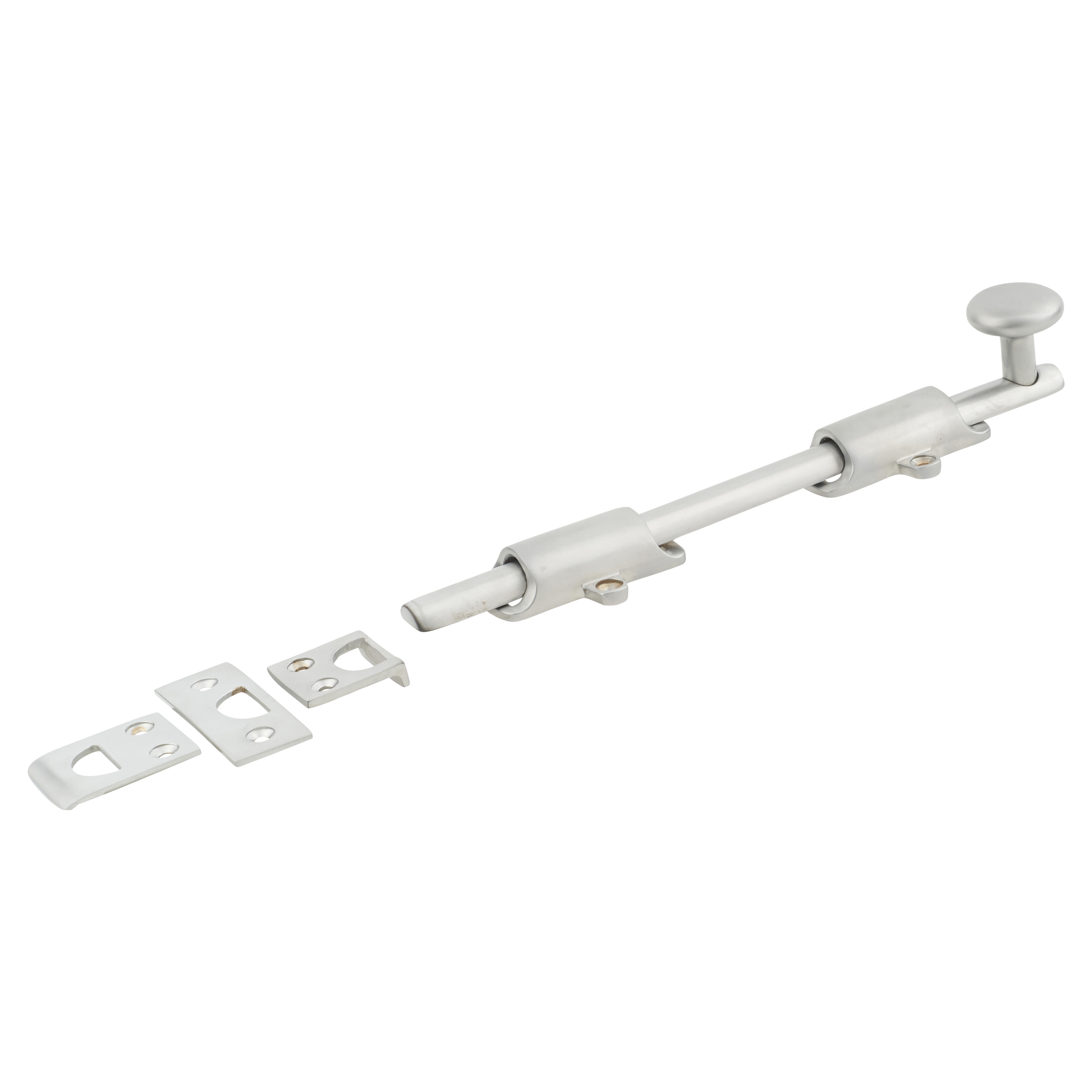 French Door Bolt/Flat Section Bolt - 202 x 42mm - Satin Chrome - view 2