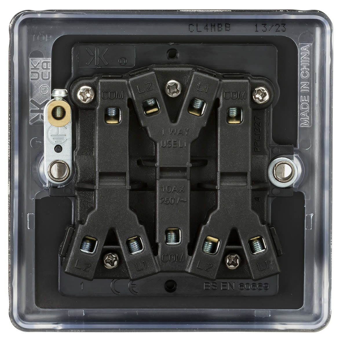 10AX 3 Gang 2 Way Round Edge Light Switch - Matt Black - view 4