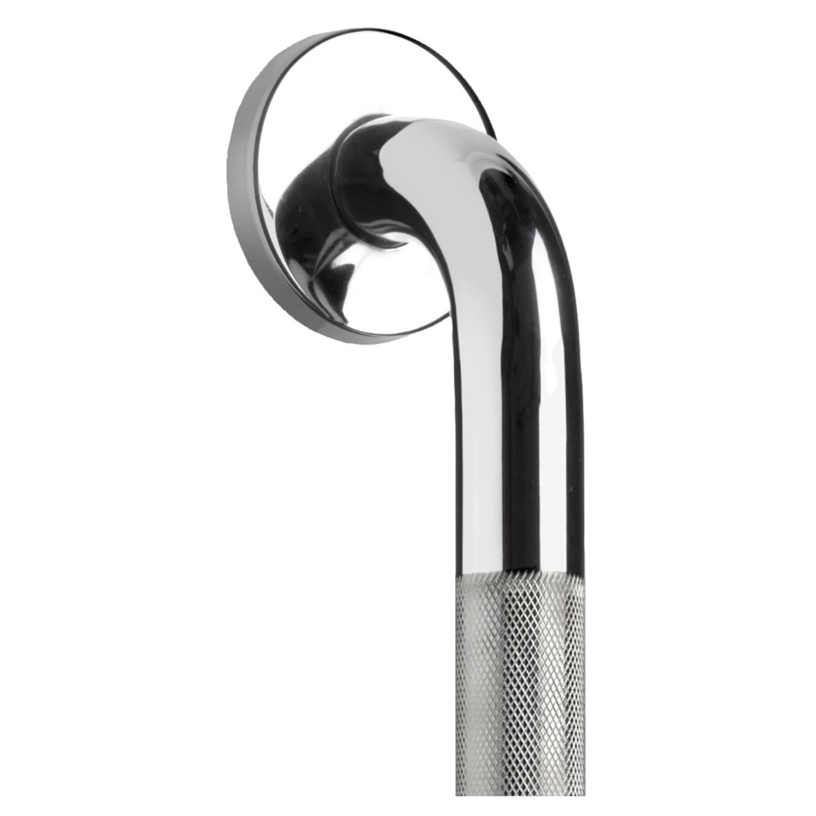 32mm Stainless Steel Grab Rail with Anti-Slip Grip - 450mm Length - Polished Chrome - view 3