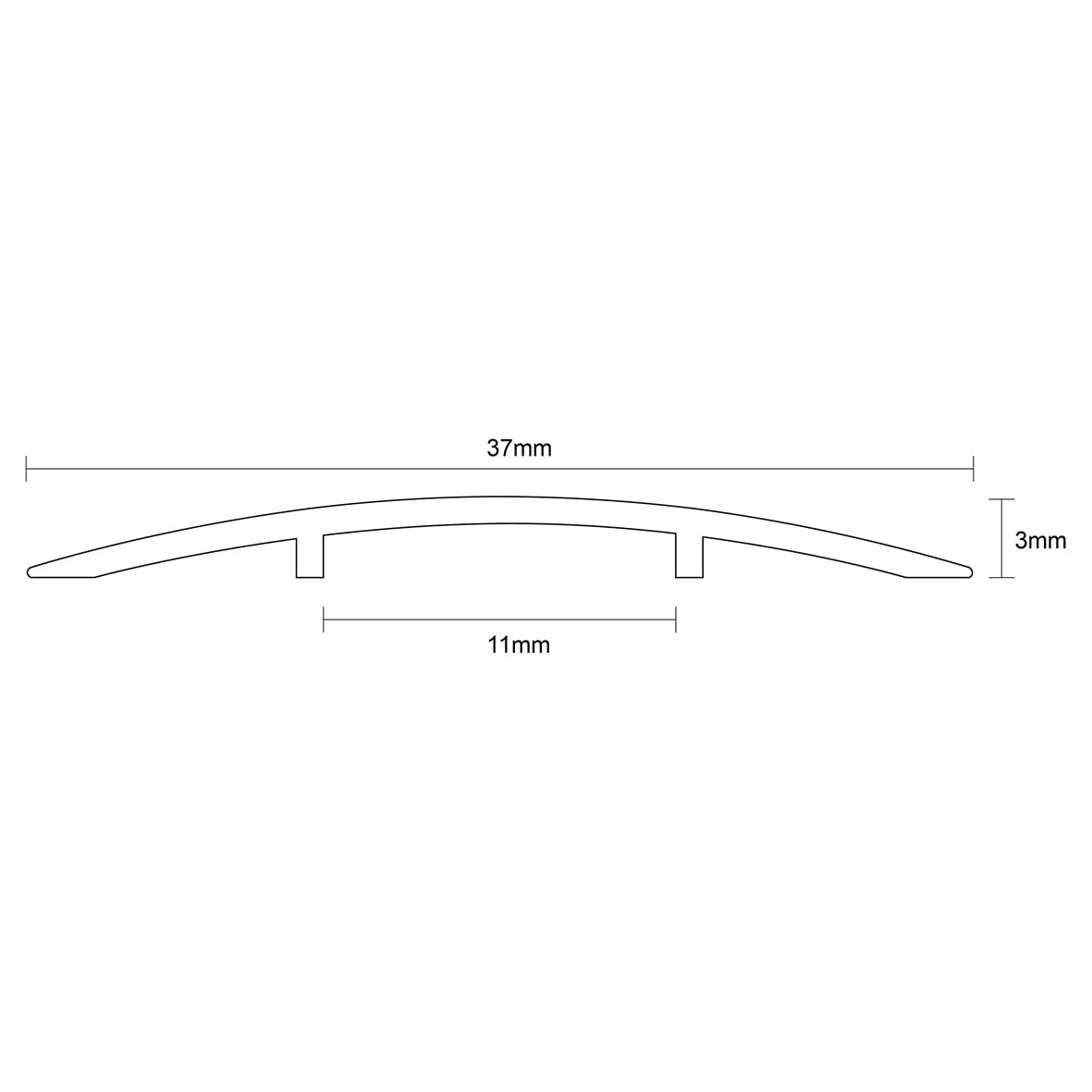 M108 Regency Designer Self-Adhesive Commercial Floor Trim - 900mm Length - Black - view 3