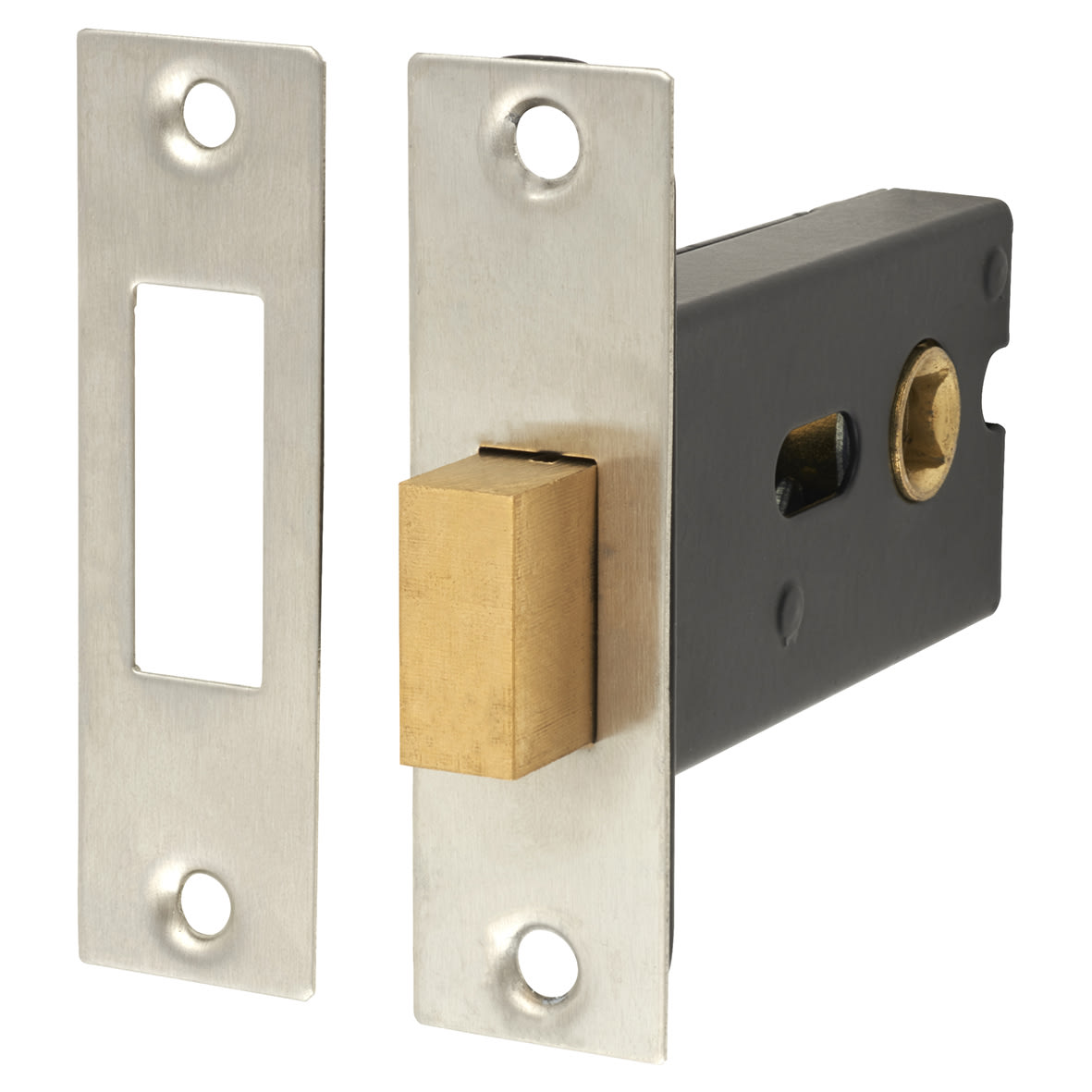 Bolt Through Bathroom Deadbolt - 5mm Follower - 77mm Case - 57mm Backset - Satin Stainless - view 2