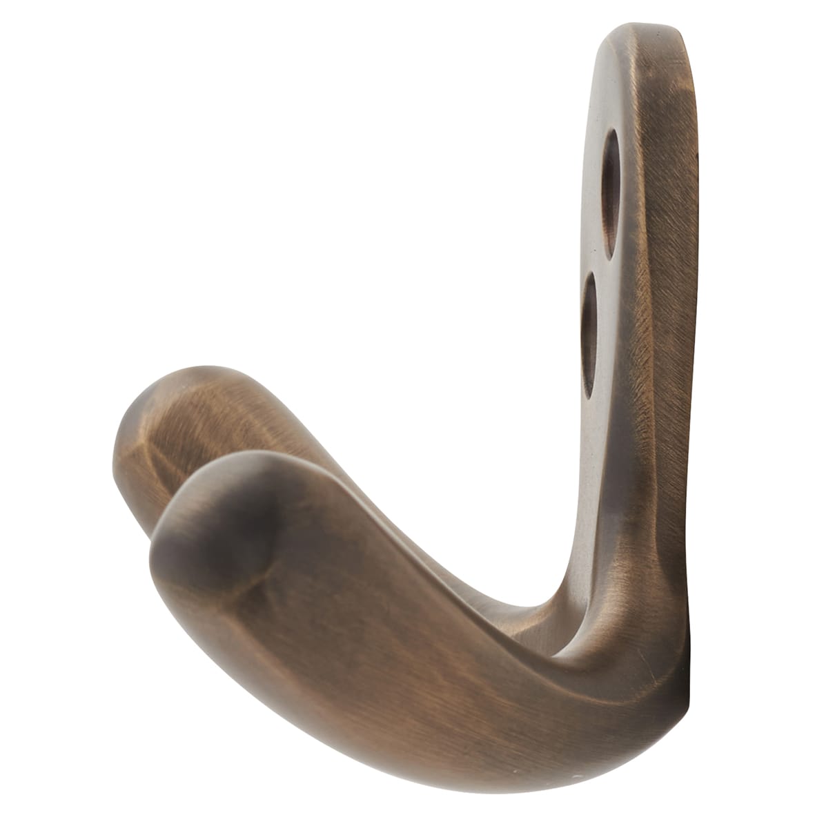 Victorian Double Coat Hook - 30 x 24mm - Antique Brass - view 2