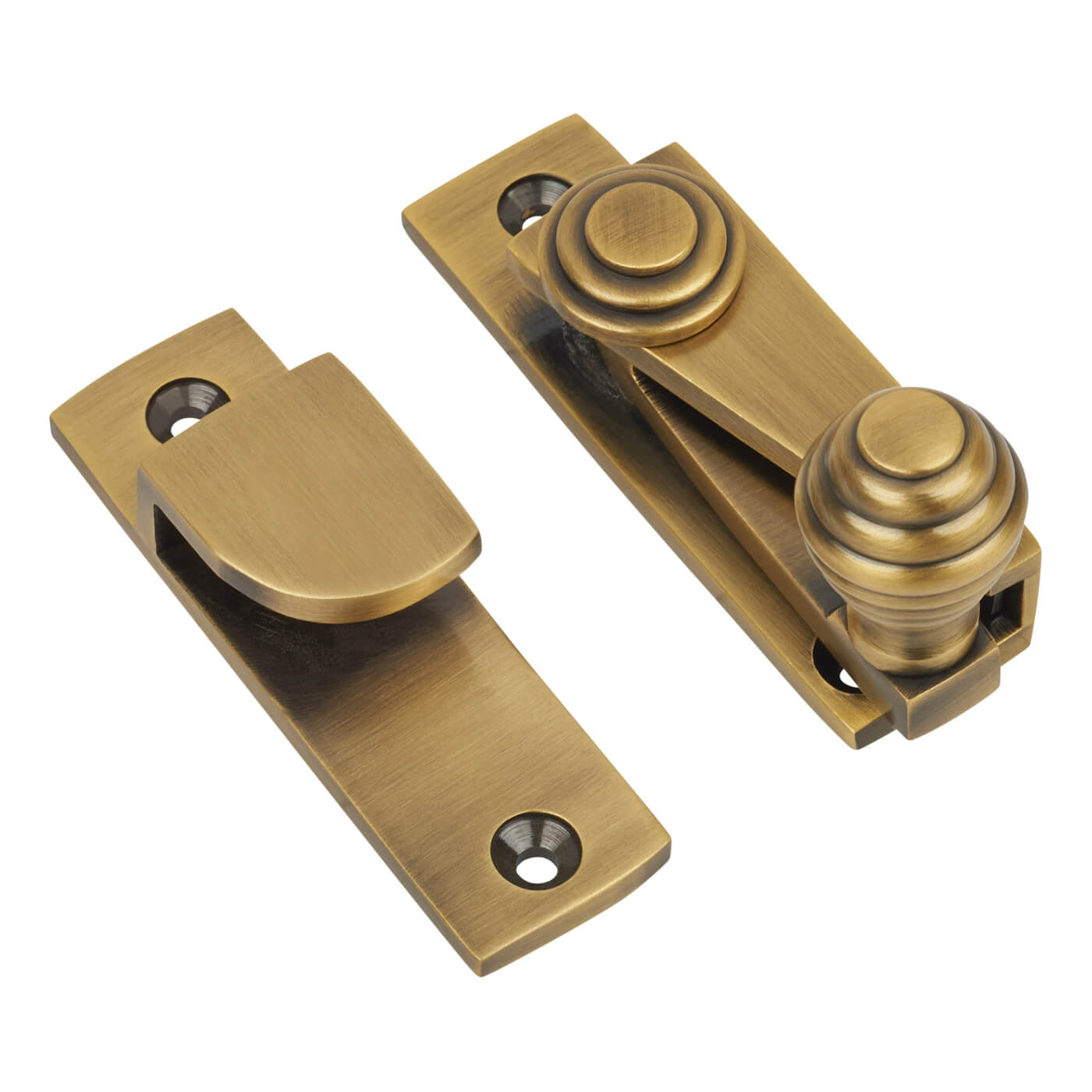 Marcus Straight Quadrant Arm Sash Window Fastener - 69 x 20mm - Antique Brass - view 3