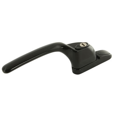 uPVC/Timber Connoisseur Offset Locking Multipoint Window Handle - Left Hand - Black - view 2
