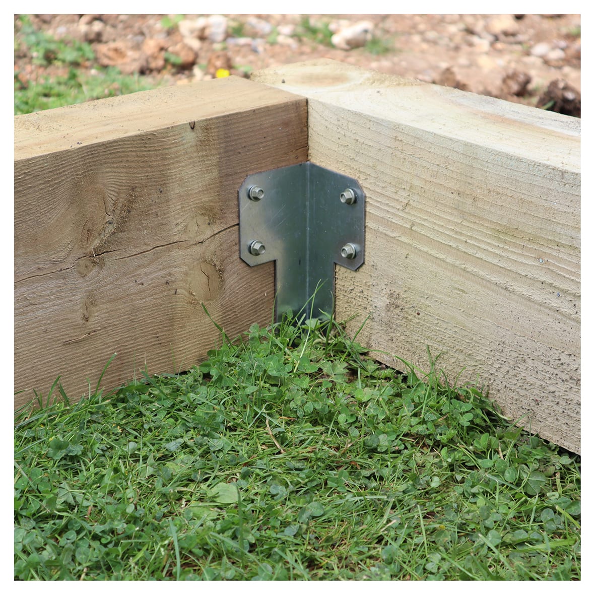 Sleeper Pin Corner Bracket - 365 x 2mm - Galvanised - view 2
