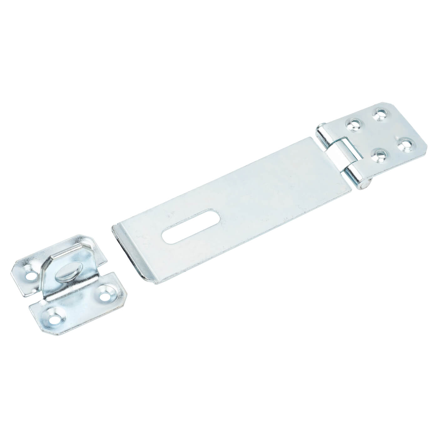 Light Duty Safety Hasp & Staple - 115mm Length - Bright Zinc Plated - view 3