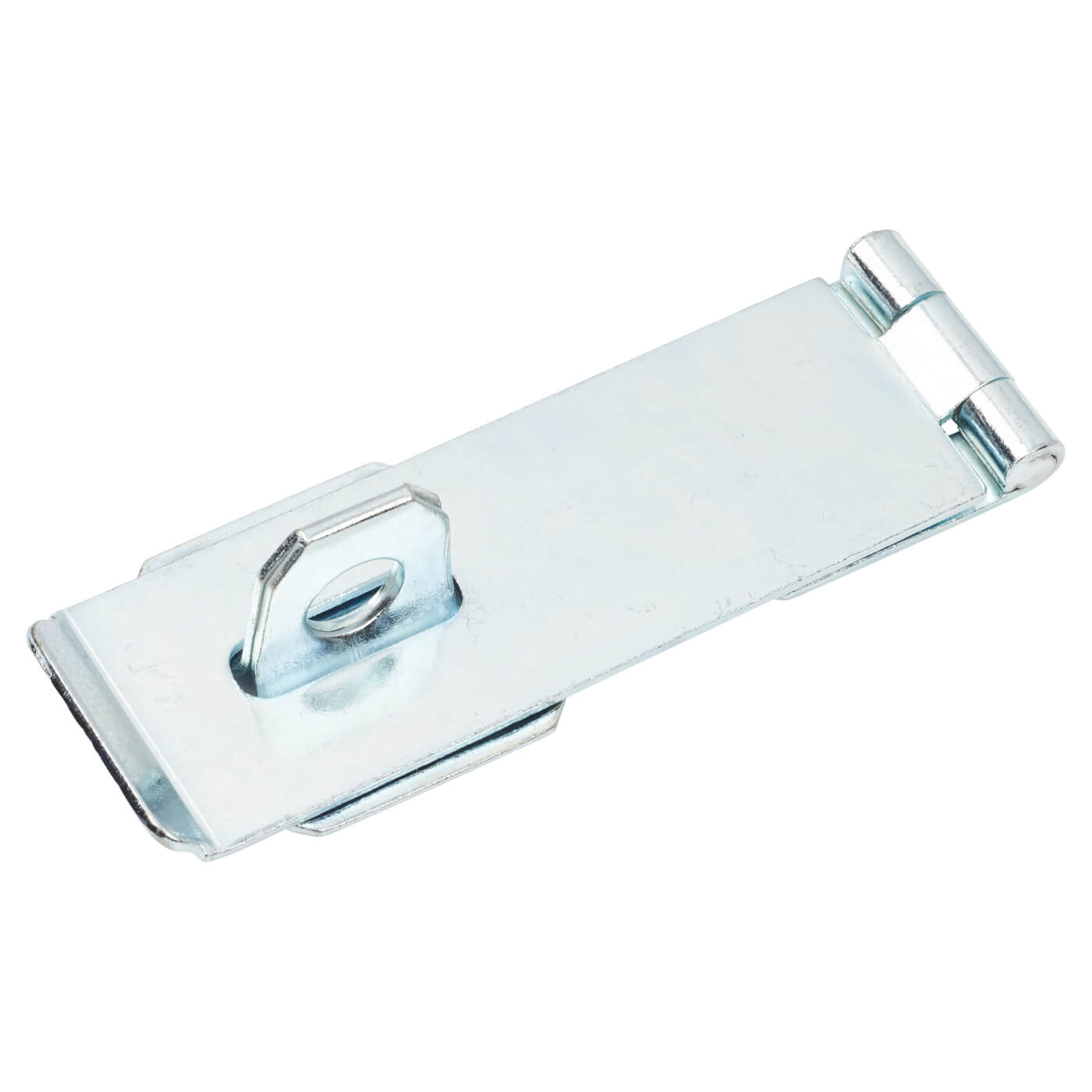 Light Duty Safety Hasp & Staple - 115mm Length - Bright Zinc Plated - view 4