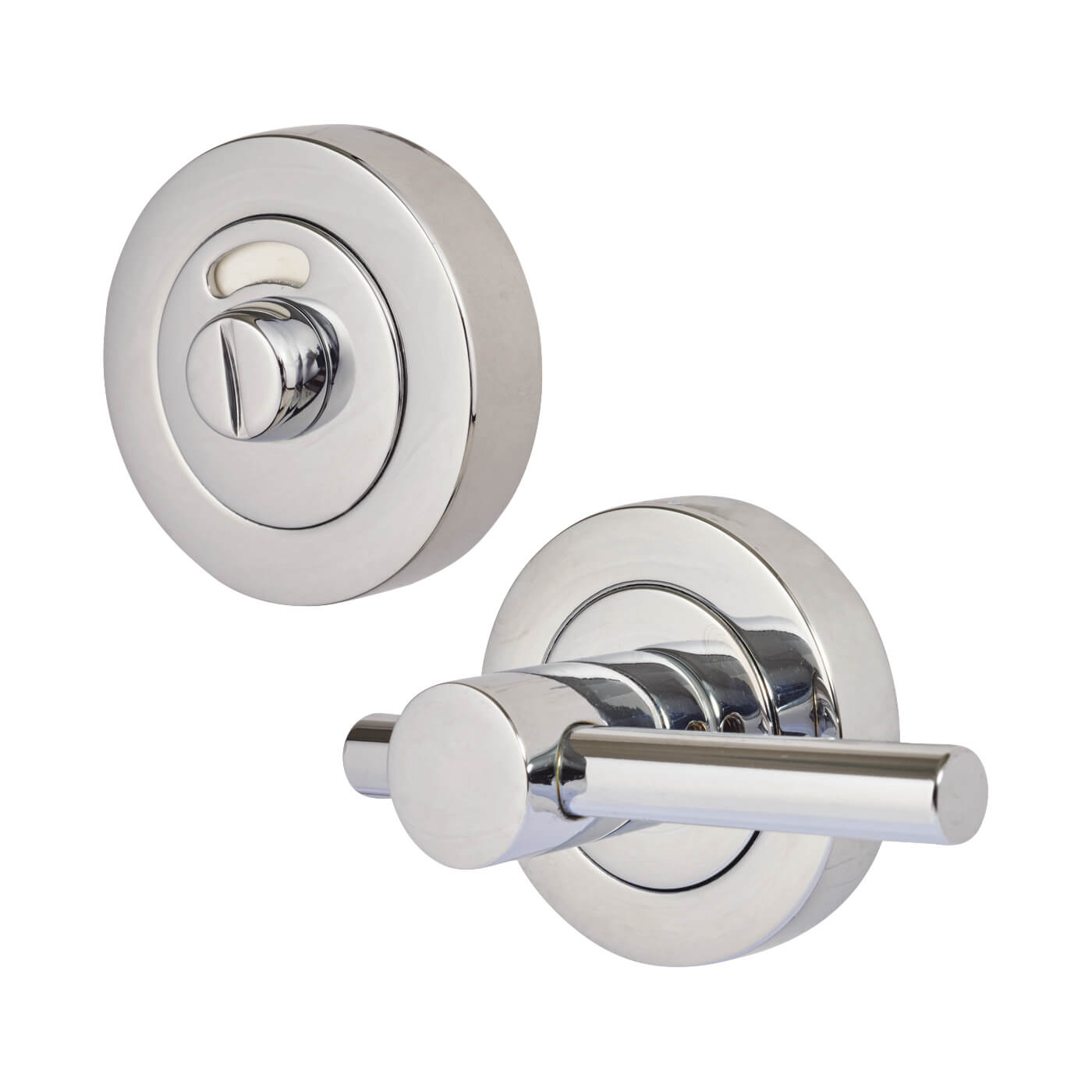 T-Bar Bathroom Turn & Release with Indicator - 50 x 75 x 40mm - Polished Chrome - view 2