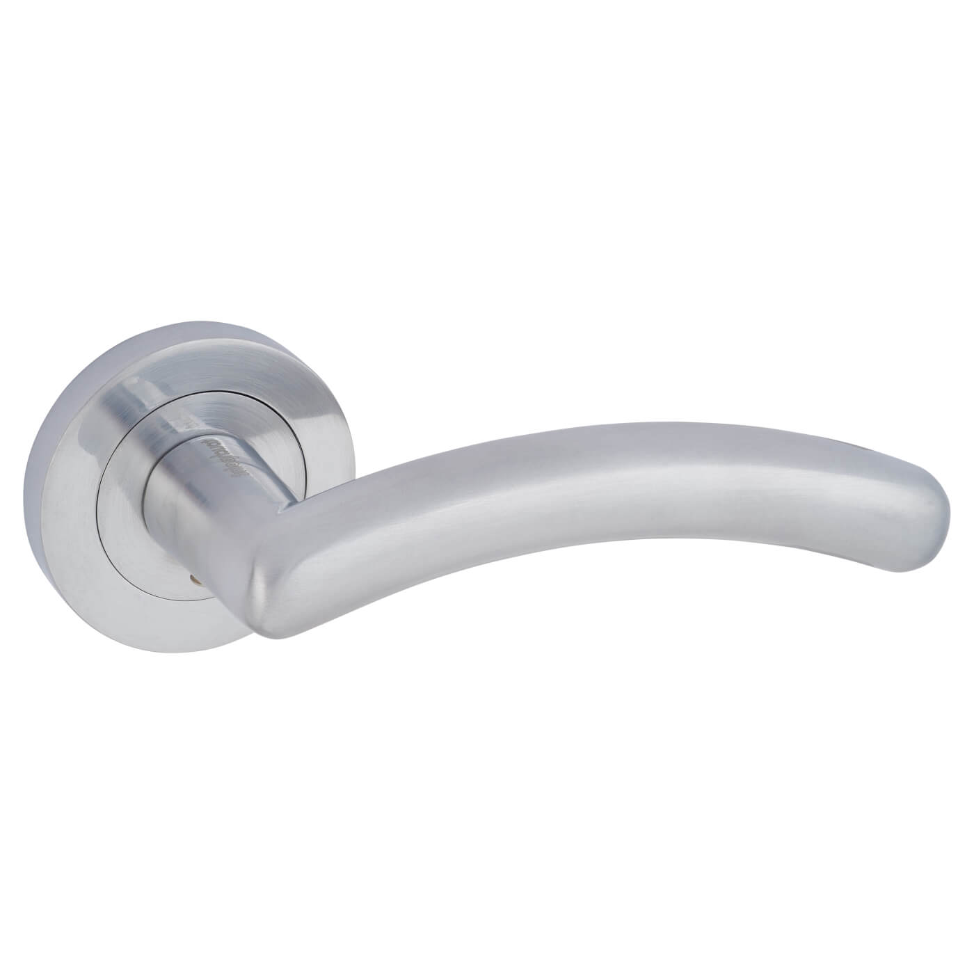 Satin Chrome Door Handles on Round Rose - Carina Range - view 4