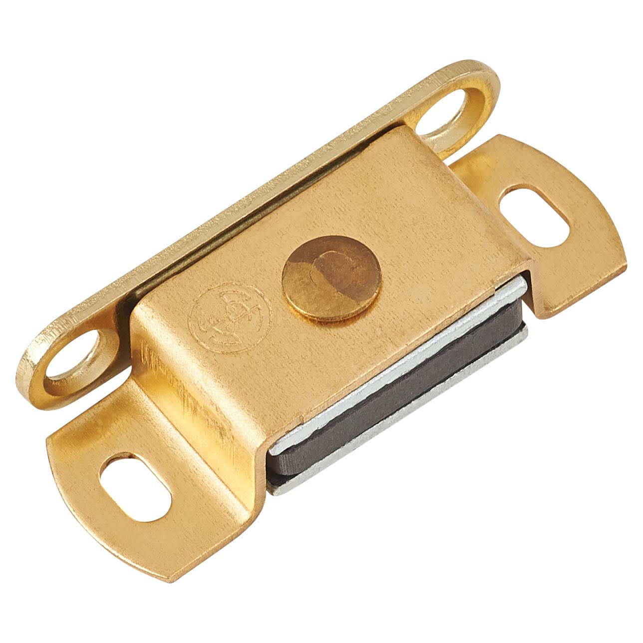 Magnetic Catch - 46 x 16 x 11mm - 4kg Pull - Polished Brass - view 3