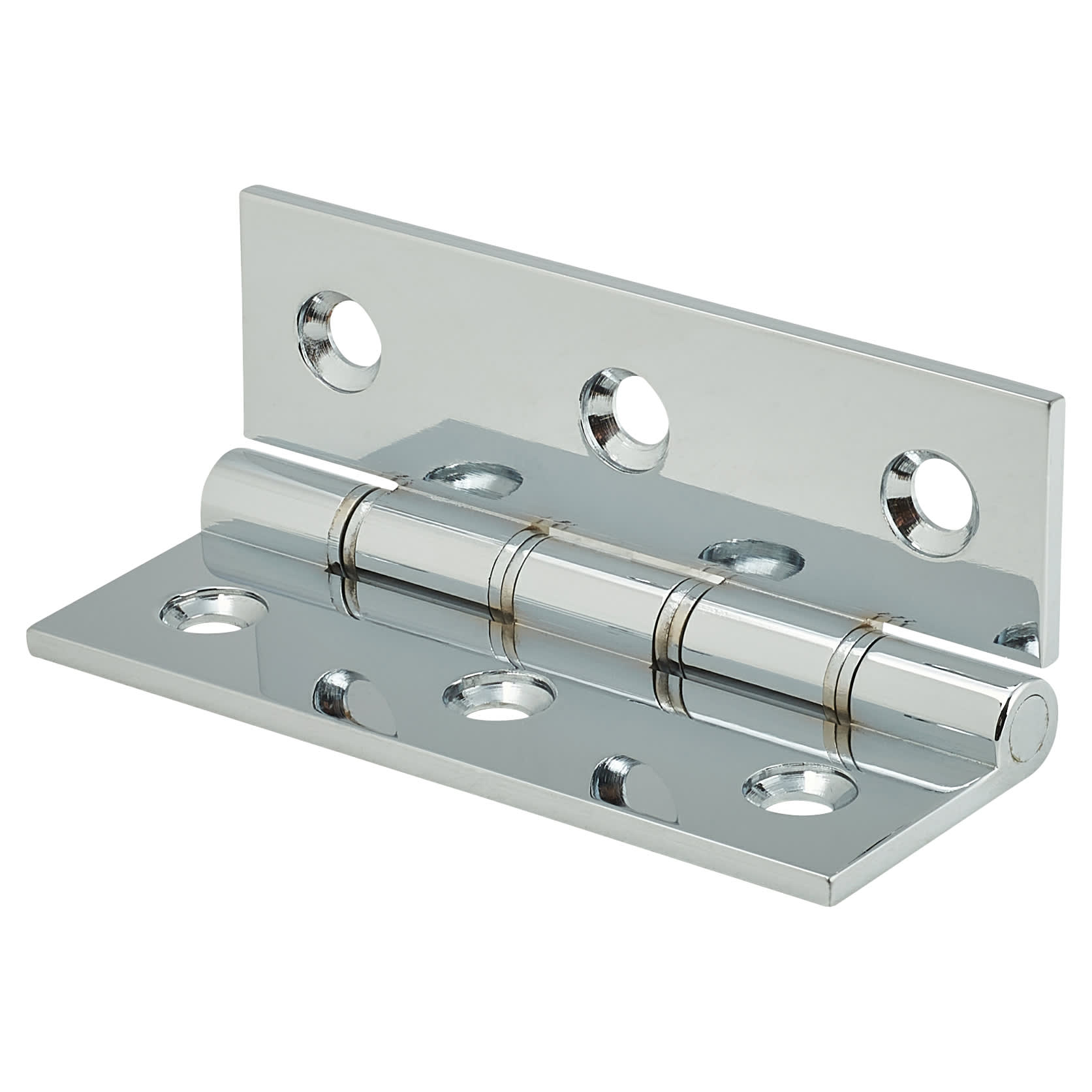 Double Phosphor Bronze Washered Butt Door Hinge - 75 x 50 x 2.5mm - Polished Chrome - Pair - view 3