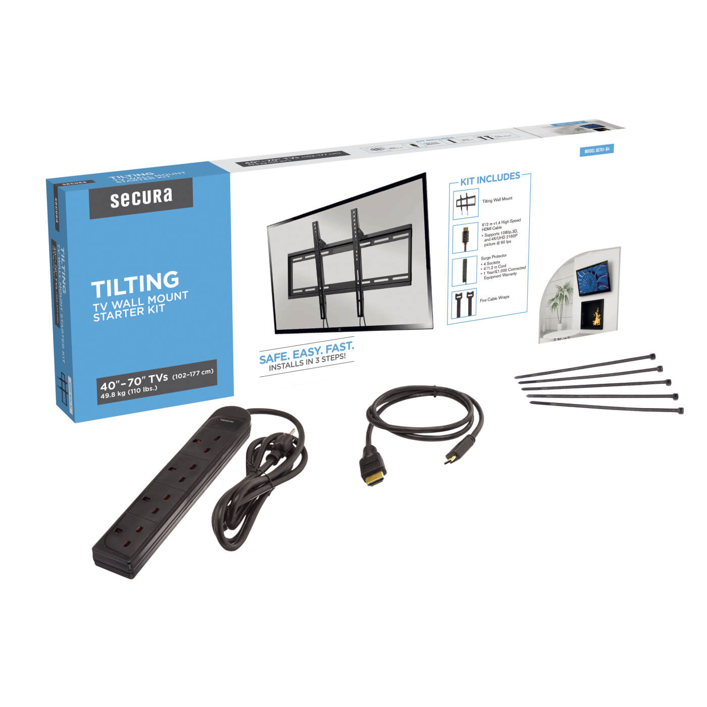 Wall Mount TV Bracket Starter Kit for 40-70" TVs - Tilting - view 4
