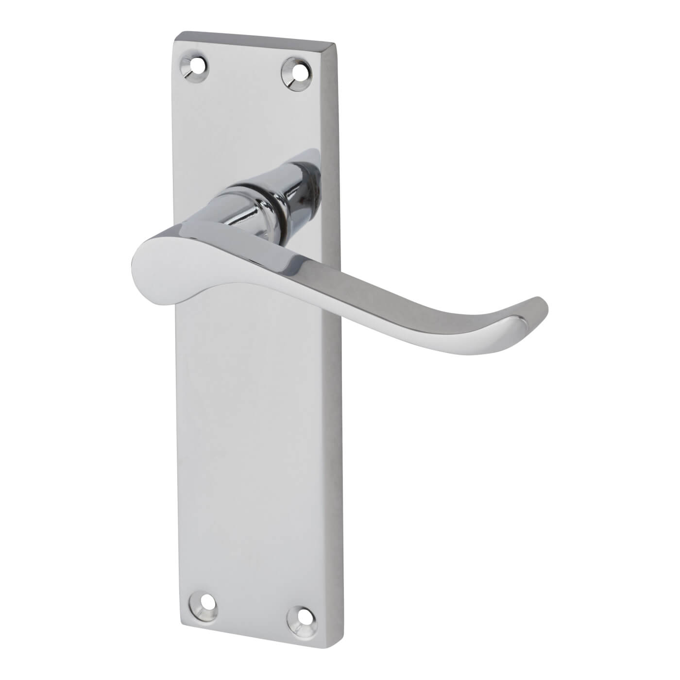 Polished Chrome Budget Scroll Latch Door Handles - Mia Range - 153 x 42mm - view 2