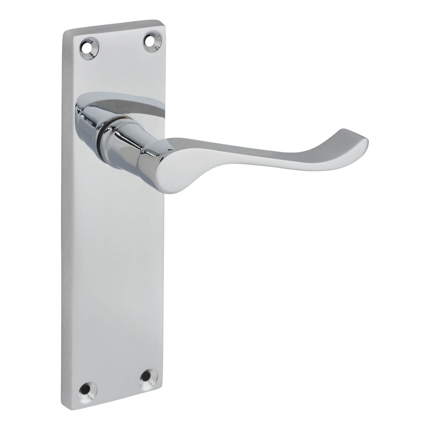 Polished Chrome Budget Scroll Latch Door Handles - Mia Range - 153 x 42mm - view 3