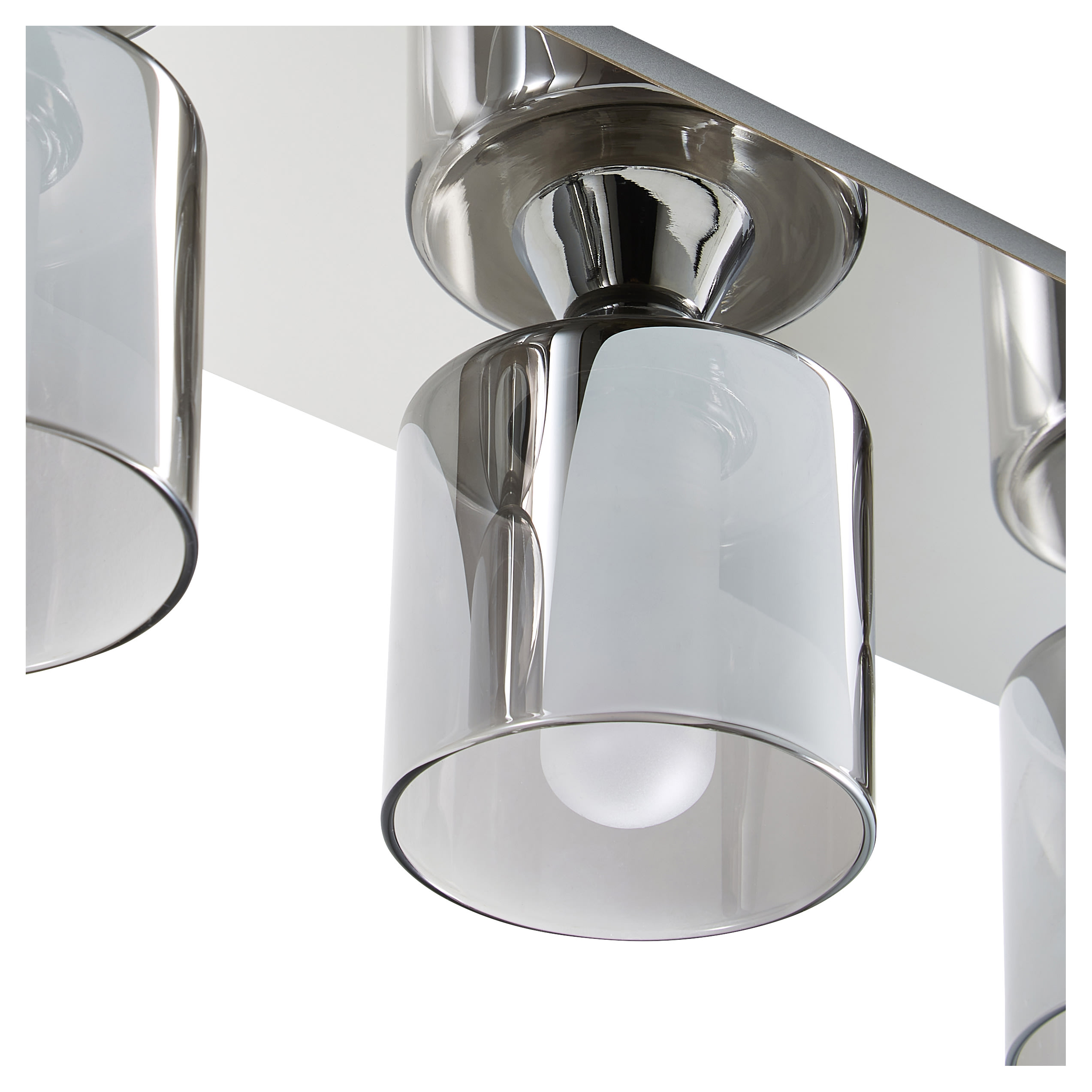 Forum Spa Patras 4 Light Semi Flush LED Bathroom Ceiling Light - IP44 - Chrome & Smoked Shades - view 3