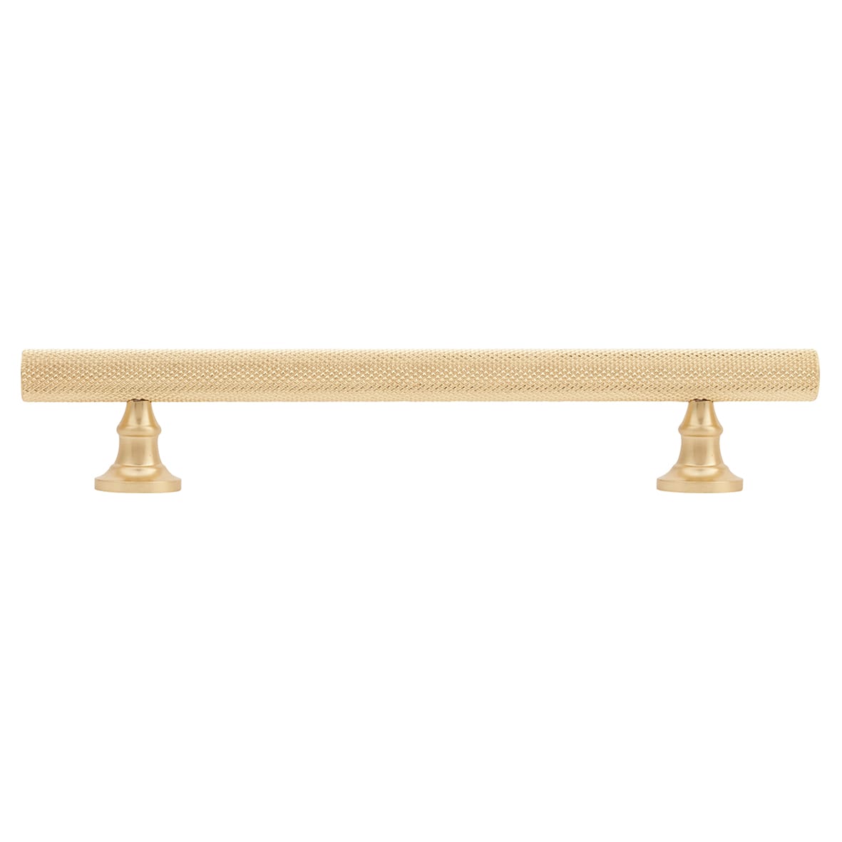York 12mm Knurled T-Bar Cabinet Pull Handle - 128mm Centres - Satin Brass - view 2